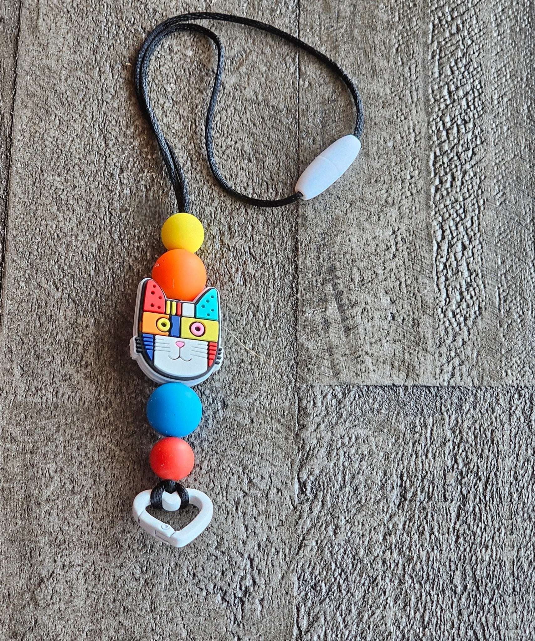 Cat Car Freshie Lanyard: Handmade Adjustable Rearview Mirror Accessory for Aroma Beads