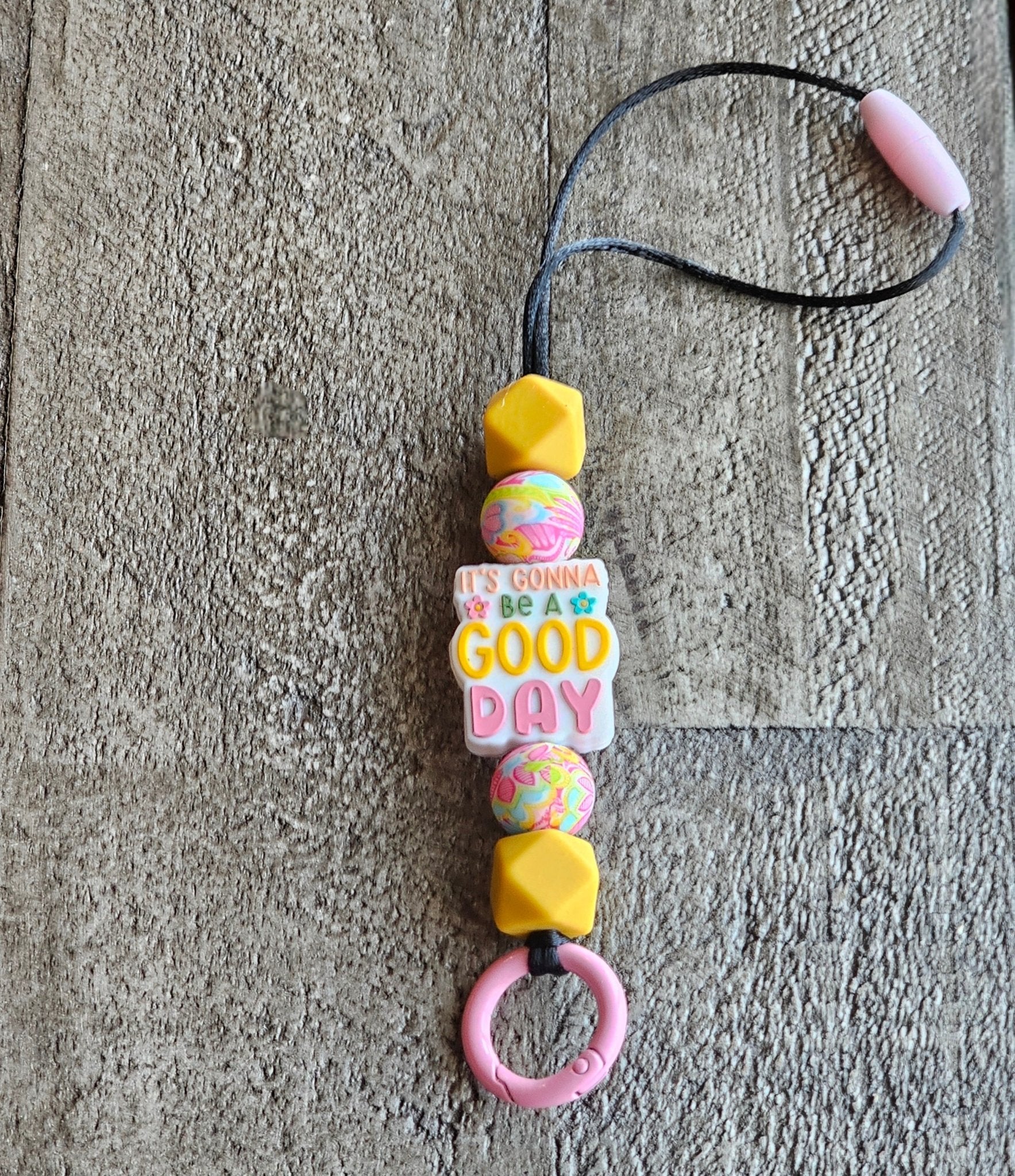 Car Freshie Lanyard Holder - Adjustable Rearview Mirror Hanger - "It's Gonna Be A Good Day" Theme
