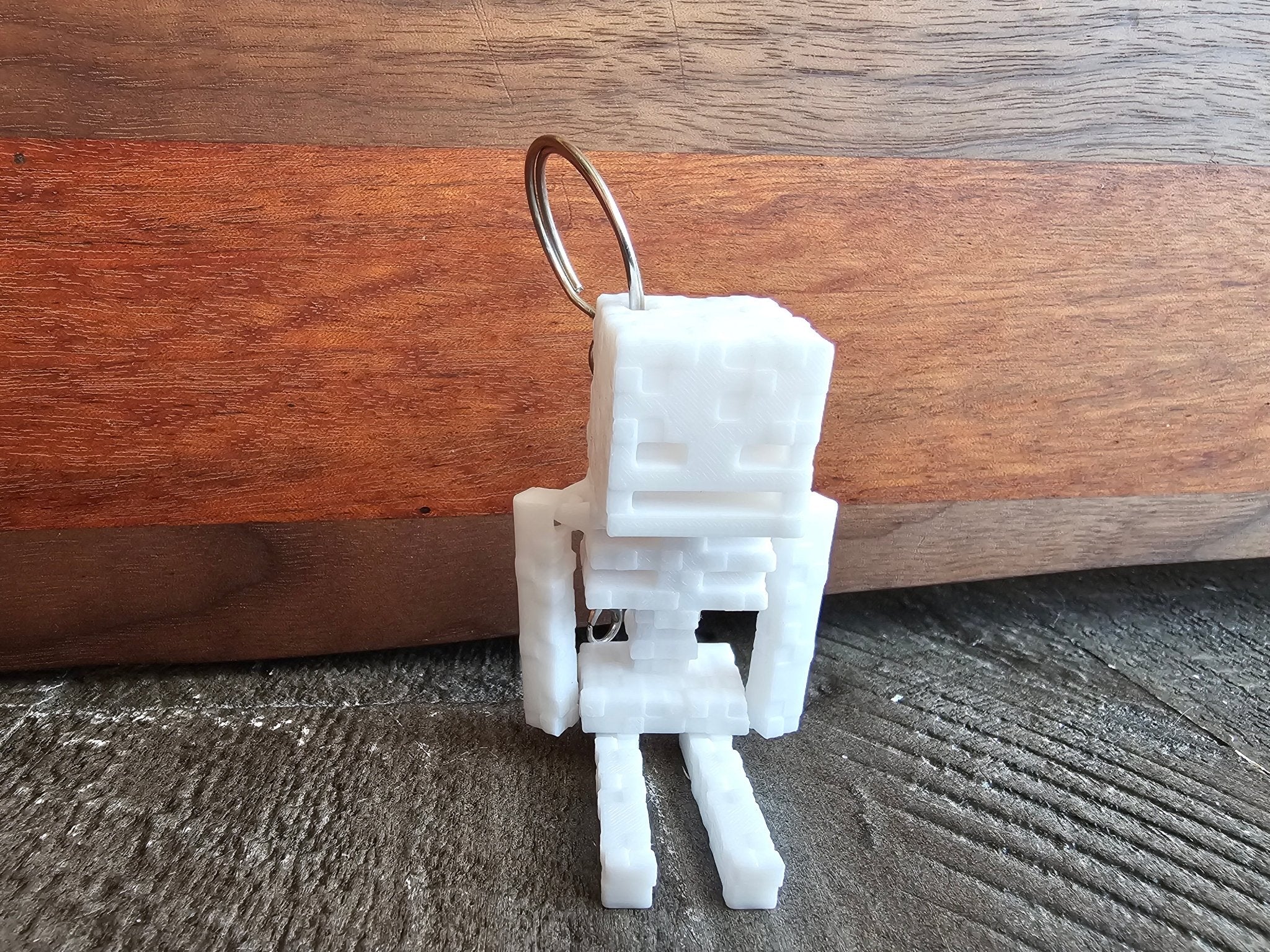 3D Printed Pixel Skeleton Keychain - Handmade by The Tween Space at Main Street Collective