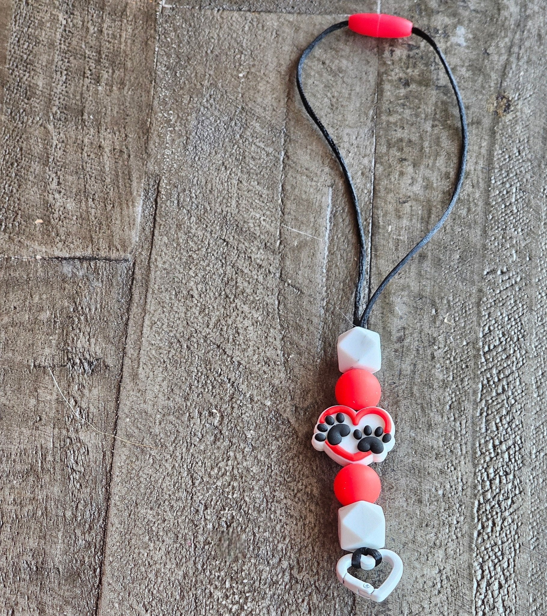 Car Freshie Lanyard - Paw Print Heart Design - Rearview Mirror Hanger - Main Street Collective