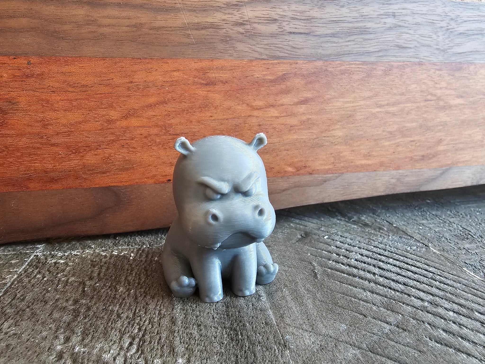 3D Printed Angry Hippo Figurine: Handmade desk decor by The Tween Space, available at Main Street Collective.
