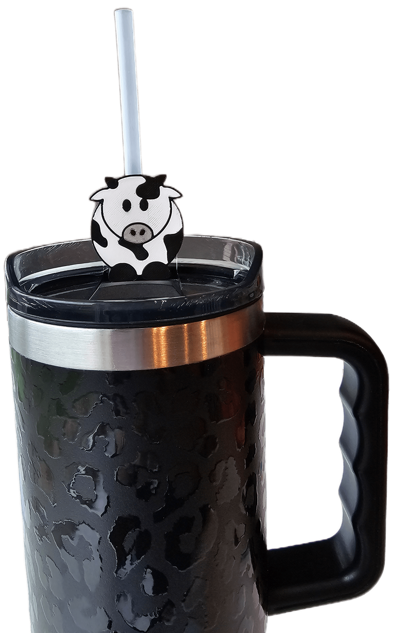 Cow Straw Topper - 3D Printed Tumbler Accessory | Main Street Collective - "Moo Moo" Cow Tumbler Straw Hugger