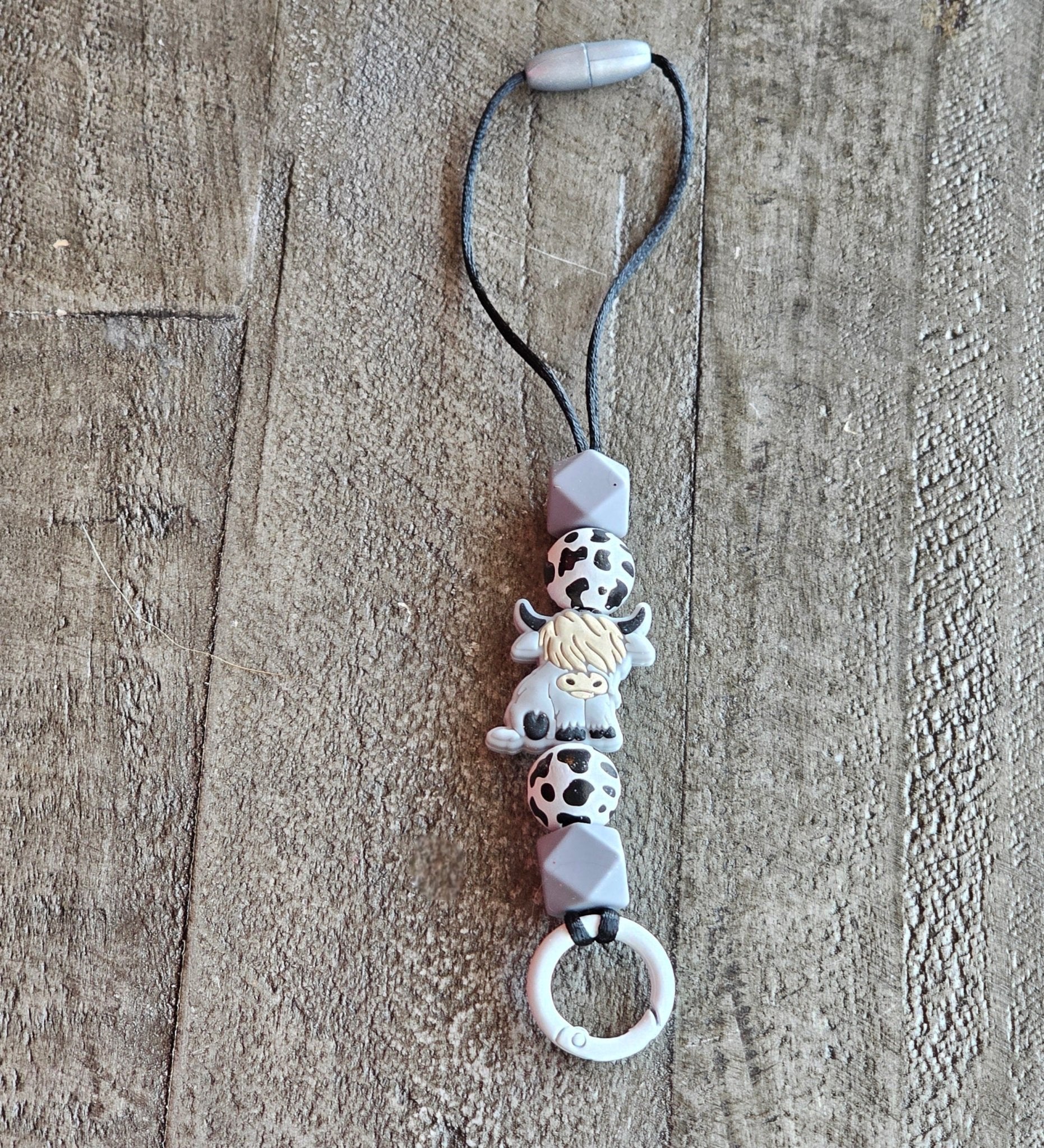 Cow Car Freshie Lanyard: Adjustable Rearview Mirror Hanger for Aroma Beads