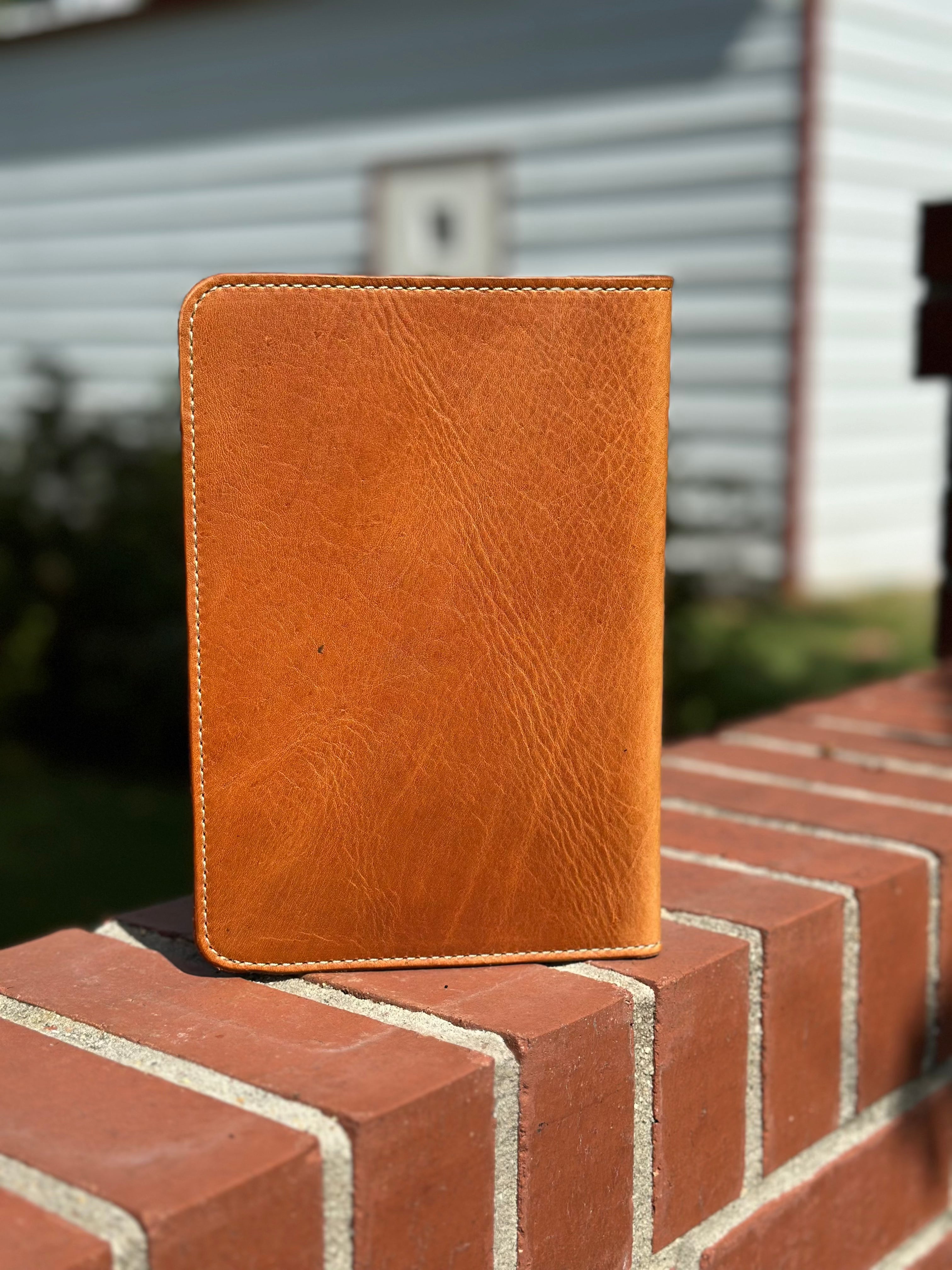 Handmade Leather Notebook Padfolio with Business Card Holder - Main Street Collective