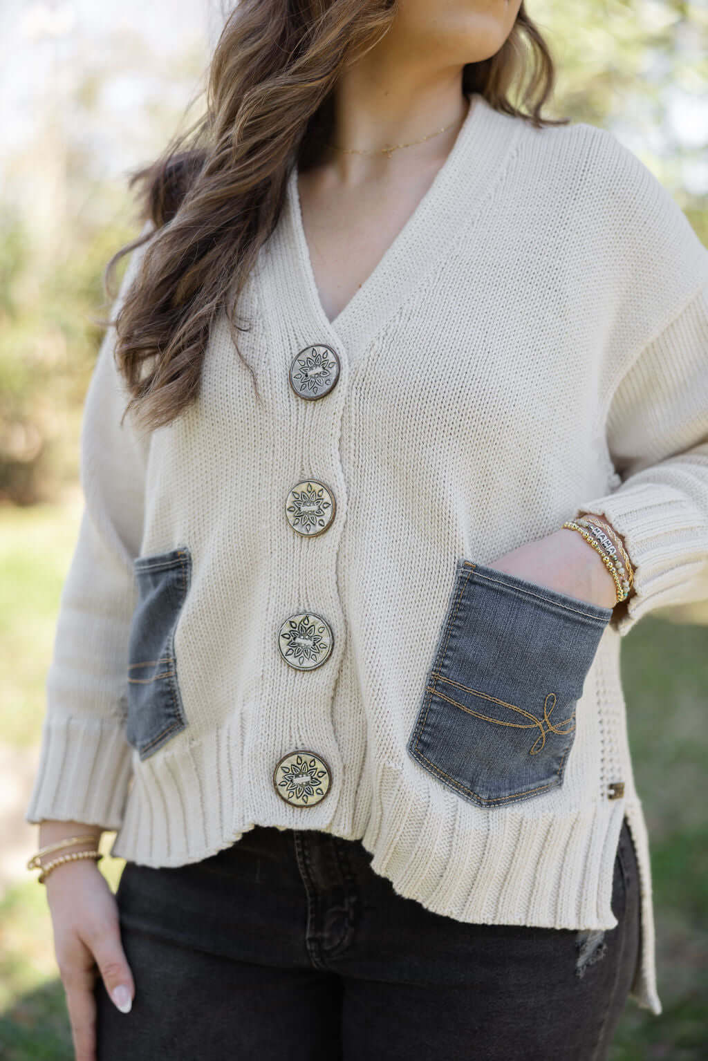 Rockstar Cardigan - The Rolling Stones Denim Upcycled Cardigan Keep It Trendy Main Street Collective