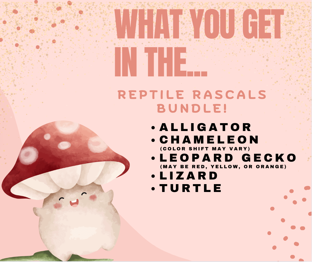 Reptile Rascals Fidget Bundle: Alligator, Chameleon, Gecko, Lizard, Turtle Sensory Toys, Collectibles. Kid-Safe Handmade!