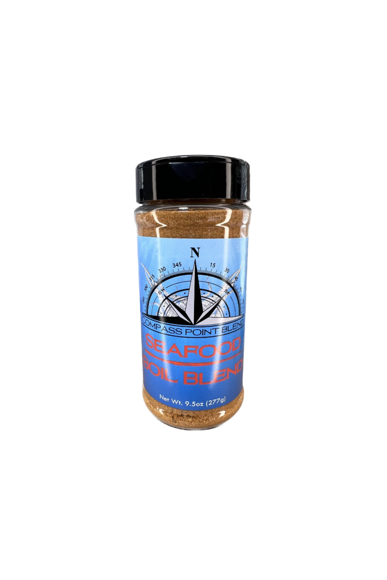 Compass Point Seafood Boil Blend - 9.5 oz Jar - Seafood Seasoning for Crabs, Shrimp, Lobster, Chicken, Pizza, Fries, Popcorn