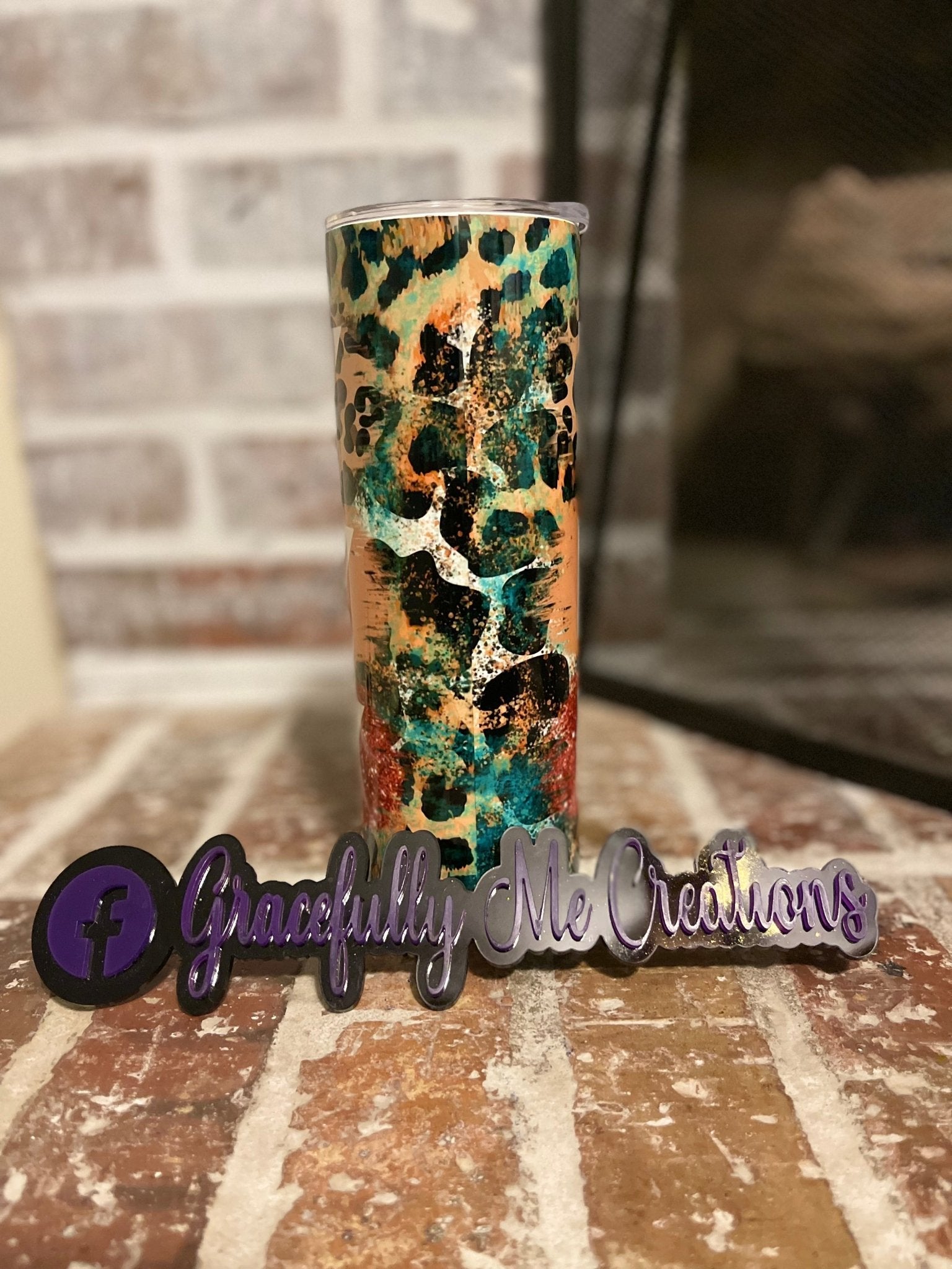 Leopard Print Sublimation Tumbler by Gracefully Me Creations.