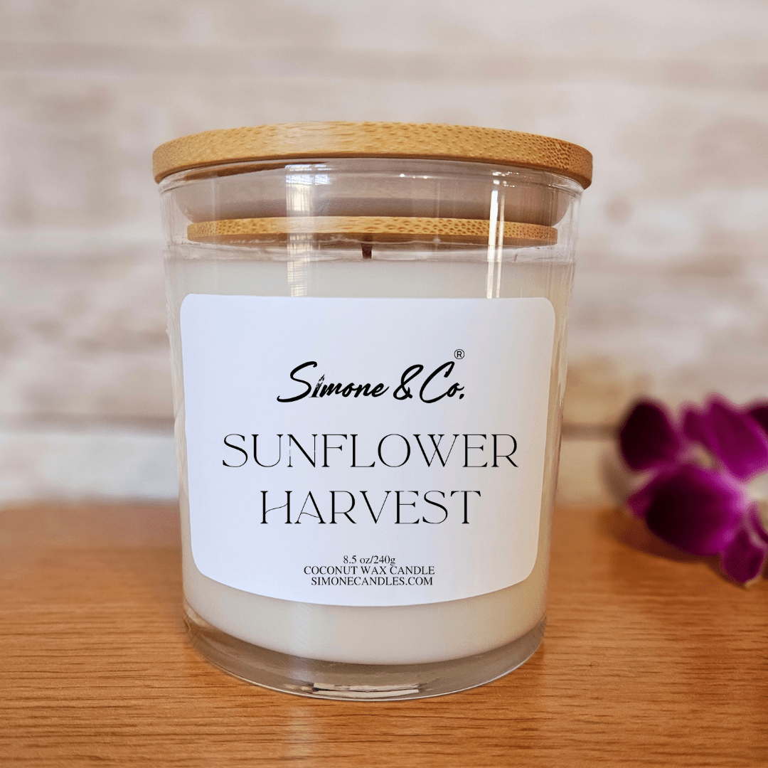 Simone & Co. Sunflower Harvest Candle: Coconut Wax, Mississippi Made, Floral Scent