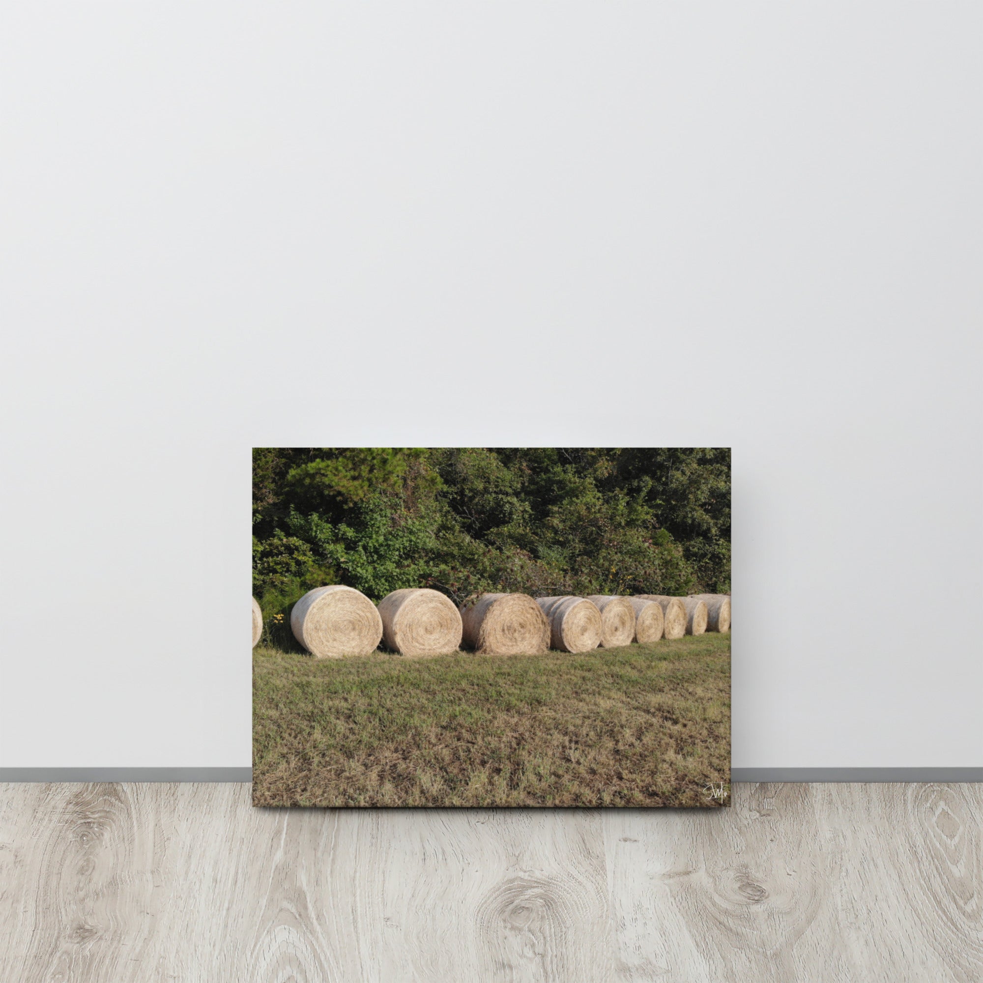 Hay Bales Thin Canvas Art | Rustic "Hay Fever III" Print