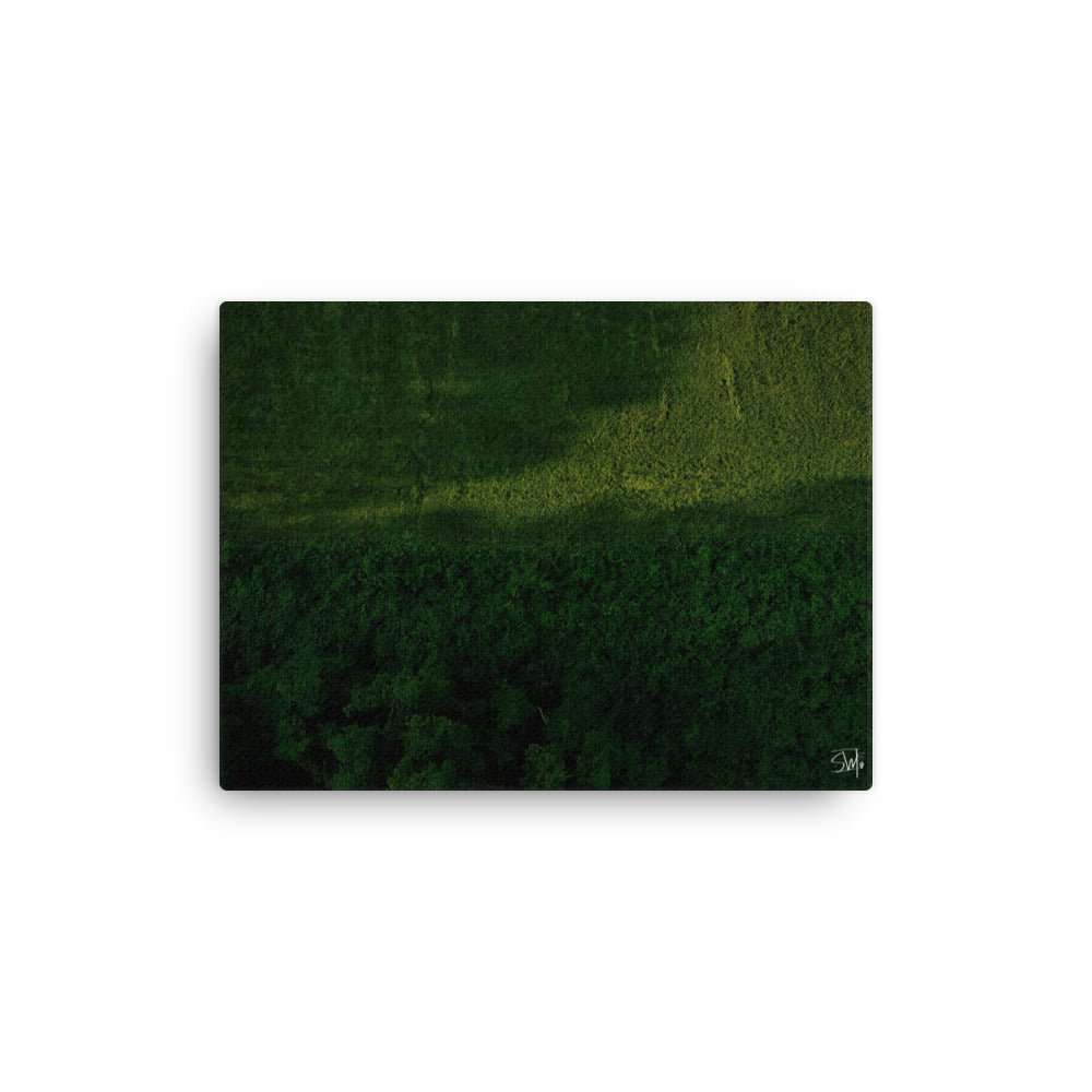 Green Plains Abstract Canvas Art - Modern Landscape Thin Canvas Print for Wall Decor