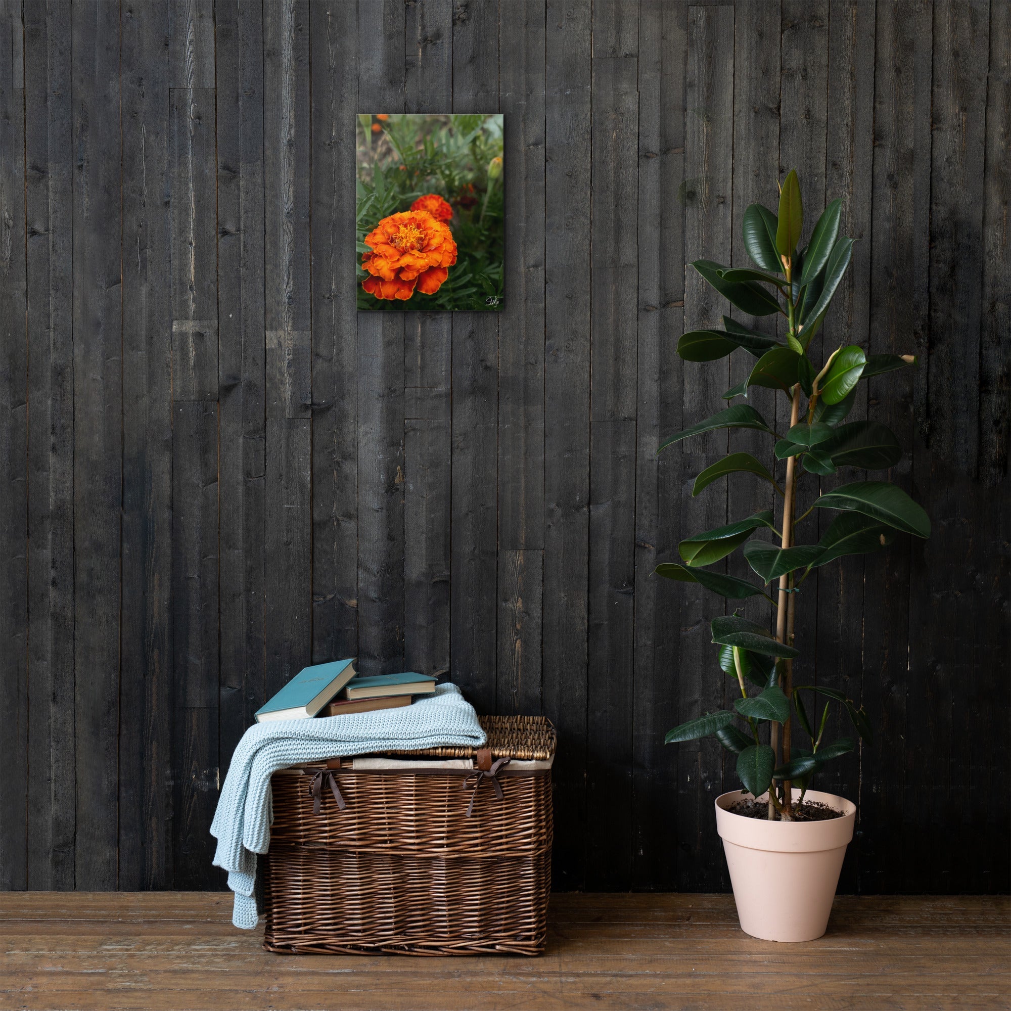 Orange Flower Canvas Art: Bold Floral Print for Modern Home Decor | Main Street Collective