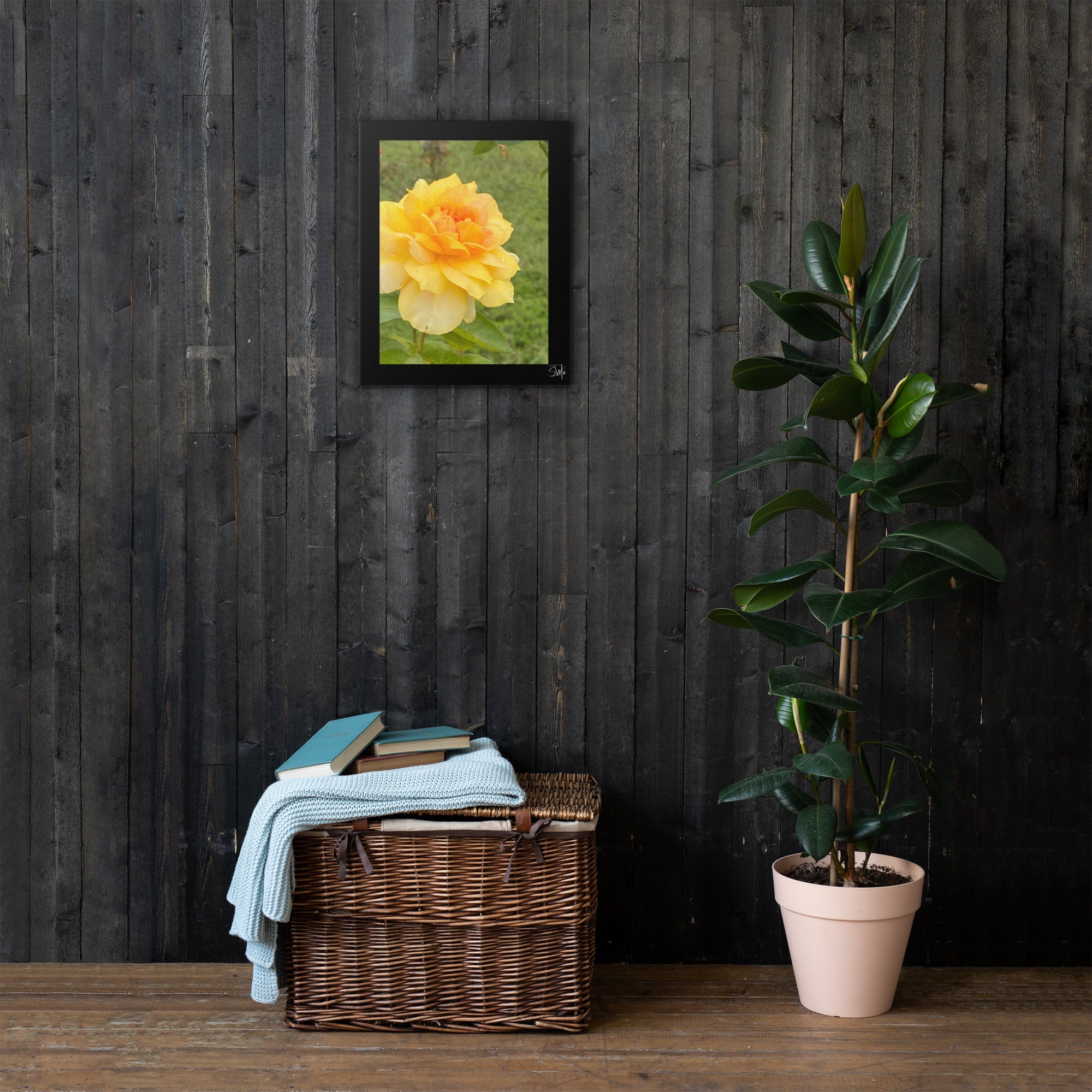 Yellow Flower Canvas Wall Art by Main Street Collective: Modern Decor with Floral Print