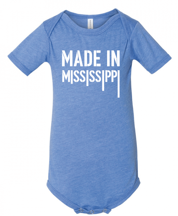 Made in Mississippi Baby Onesie - Cute State Pride Infant Clothing