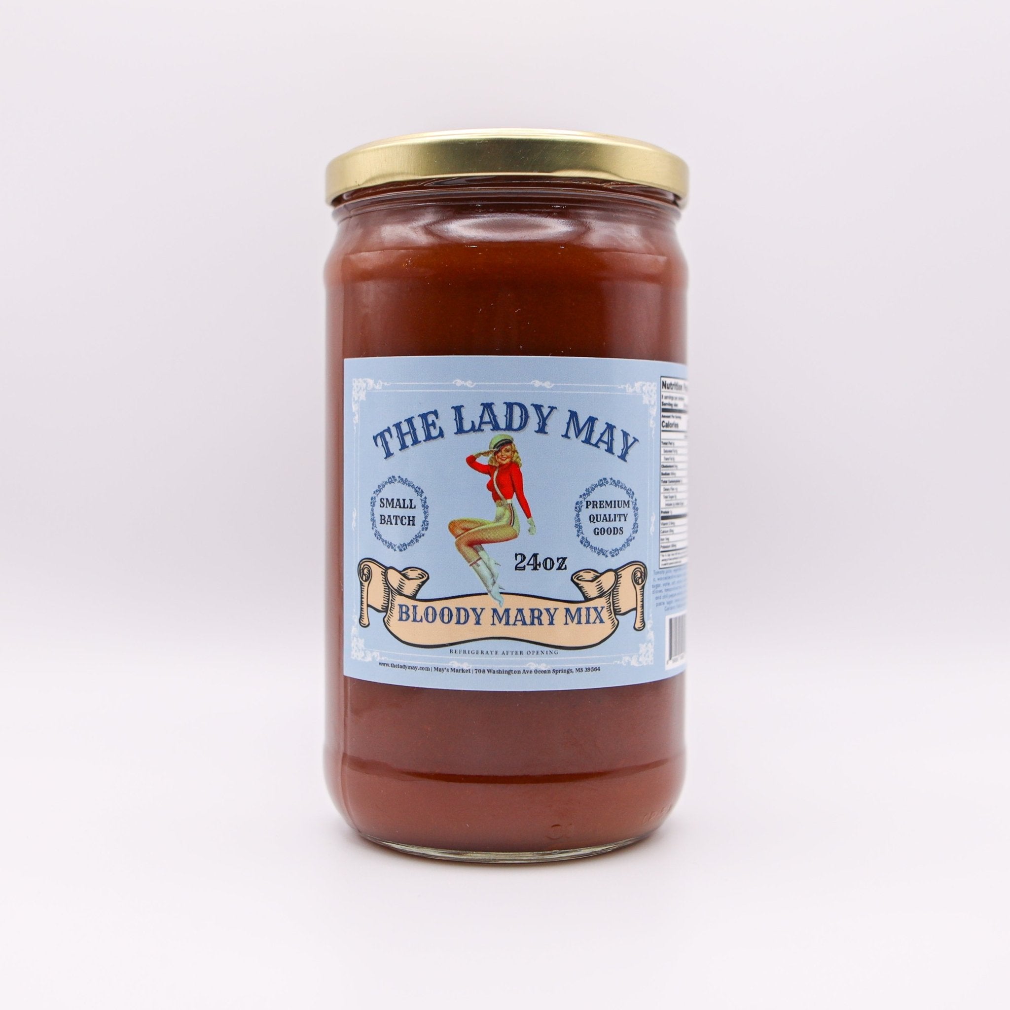The Lady May Bloody Mary Mix - Top Shelf, 24oz Glass Jar
