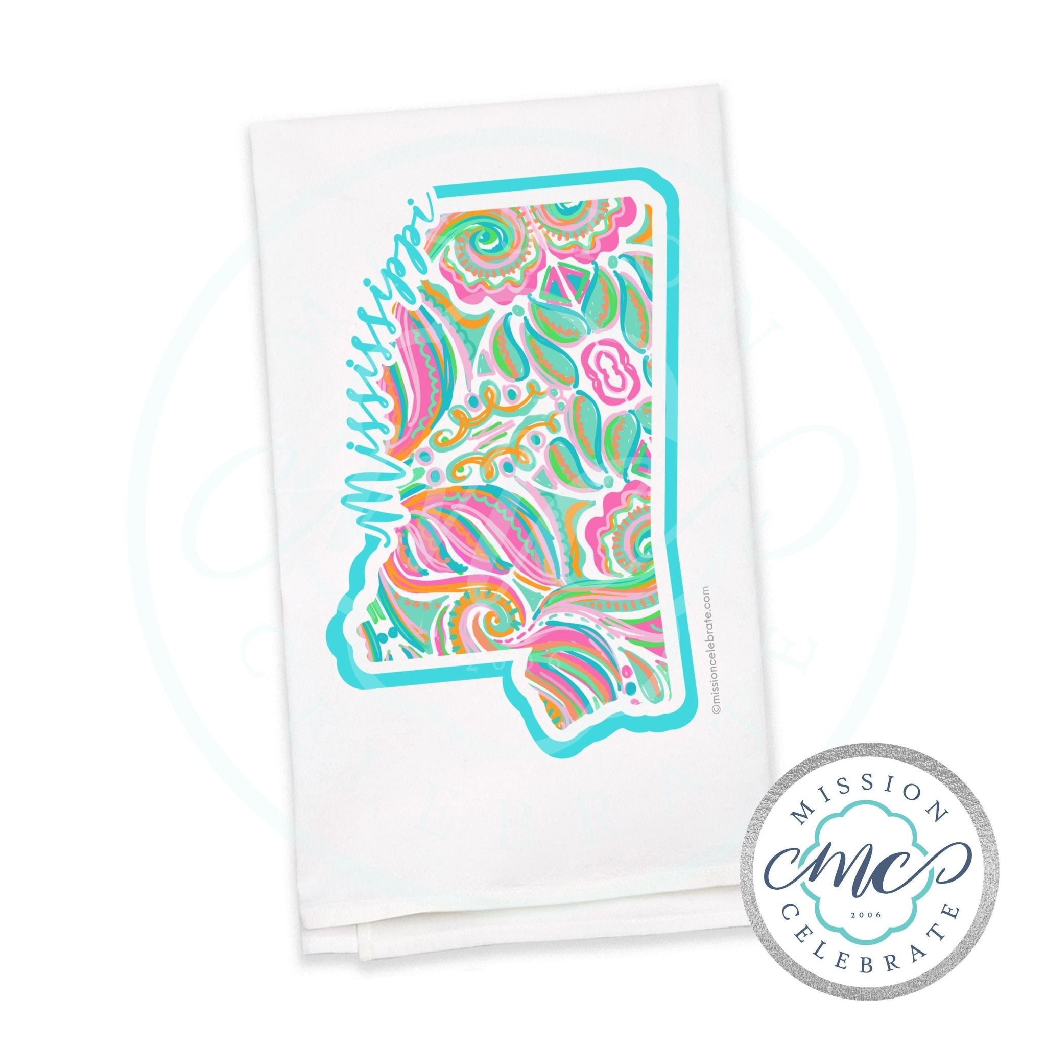 Mississippi Jubilee Tea Towel | Kitchen Decor, Flour Sack, State Pride, Handlettered Art - Main Street Collective