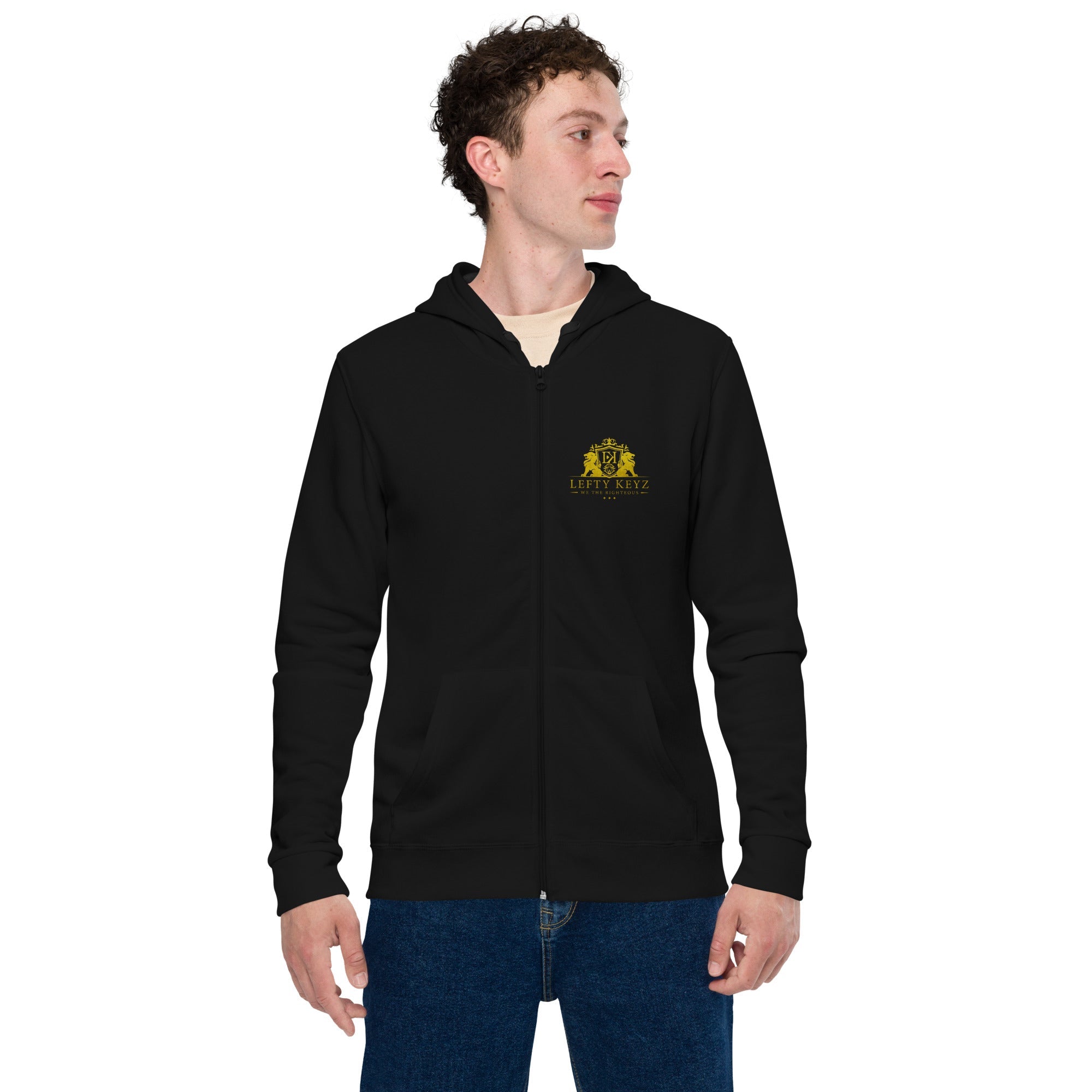 Unisex Basic Zip Hoodie | Lefty Keyz Edition - Black Athleisure with Custom Logo