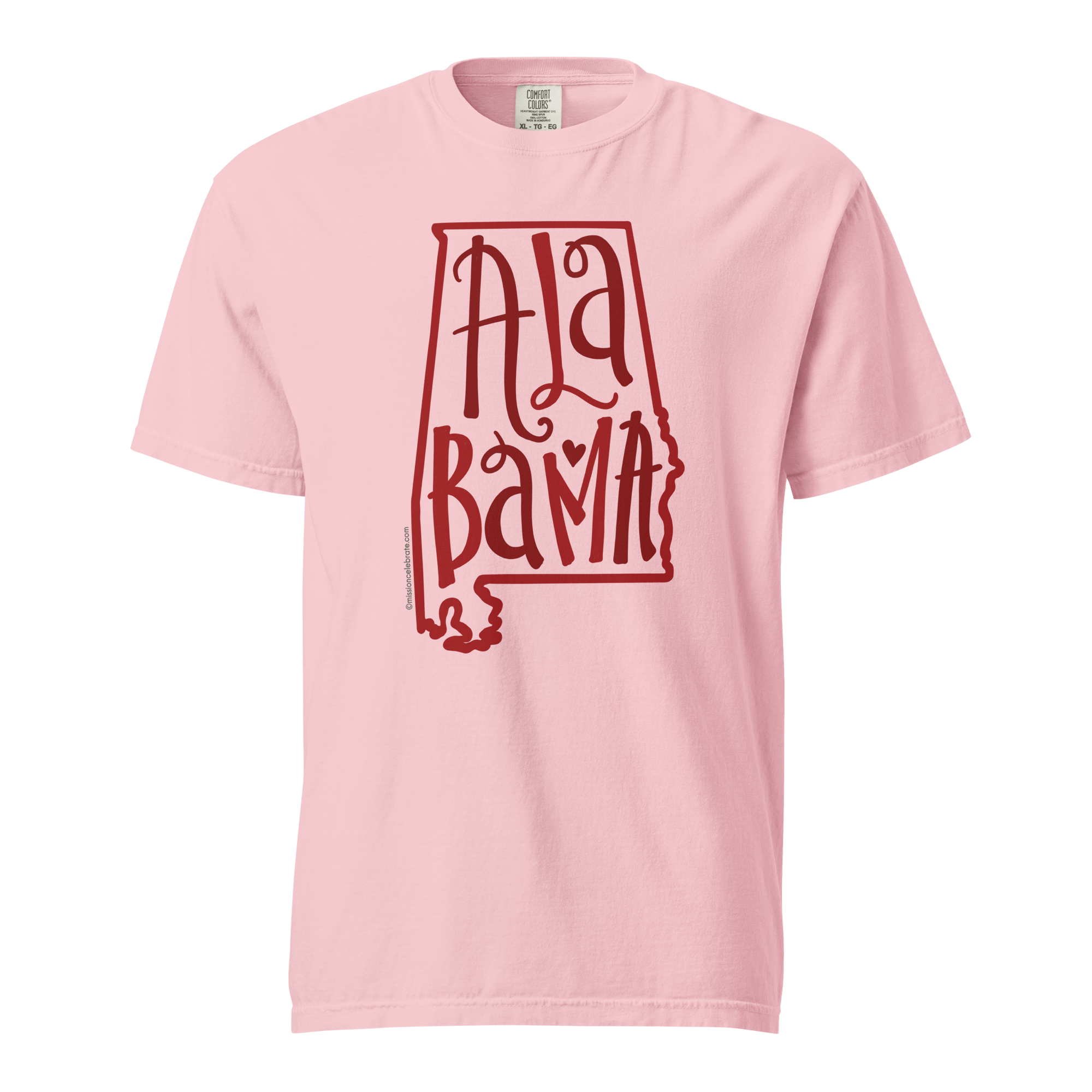 Alabama T-shirt, Comfort Colors Tee, Handlettered Art by Leslie Gonce - Crimson State Design - Main Street Collective