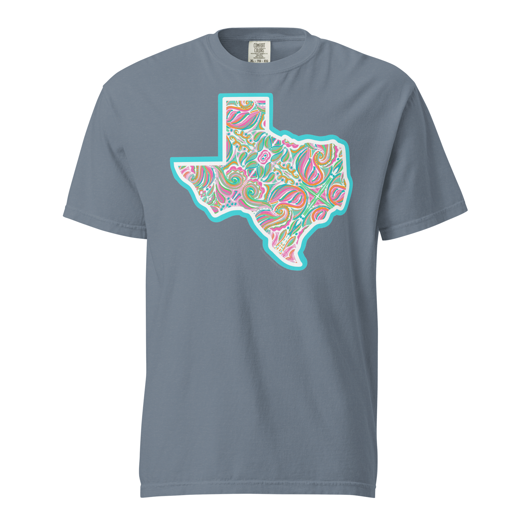 Texas T-shirt: Abstract art of Texas by Leslie Gonce. Comfort Colors Tee.