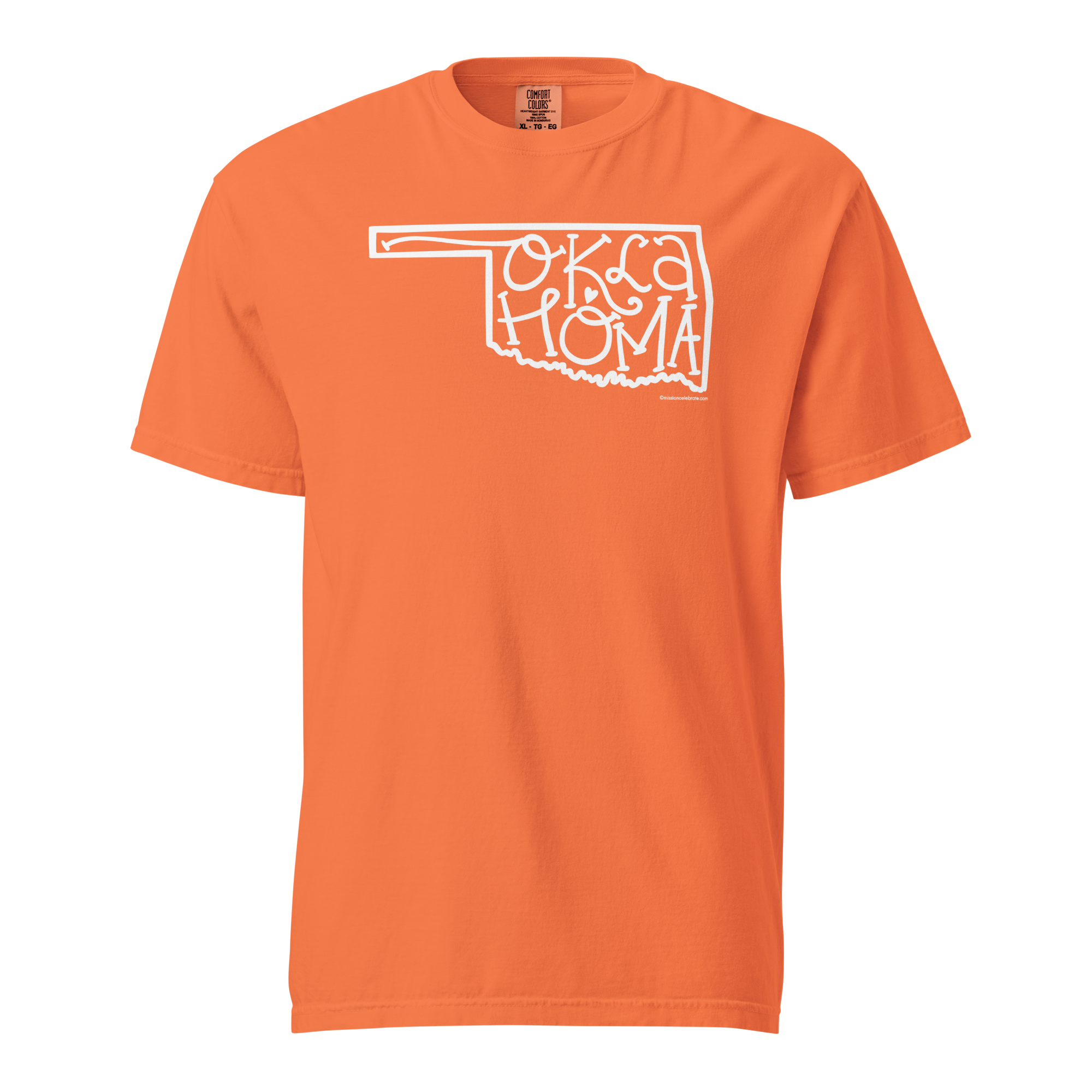 Oklahoma Bouncy Letters Handlettered Art by © Leslie Gonce Comfort Colors Short Sleeve Tee (OKLAHOMA)