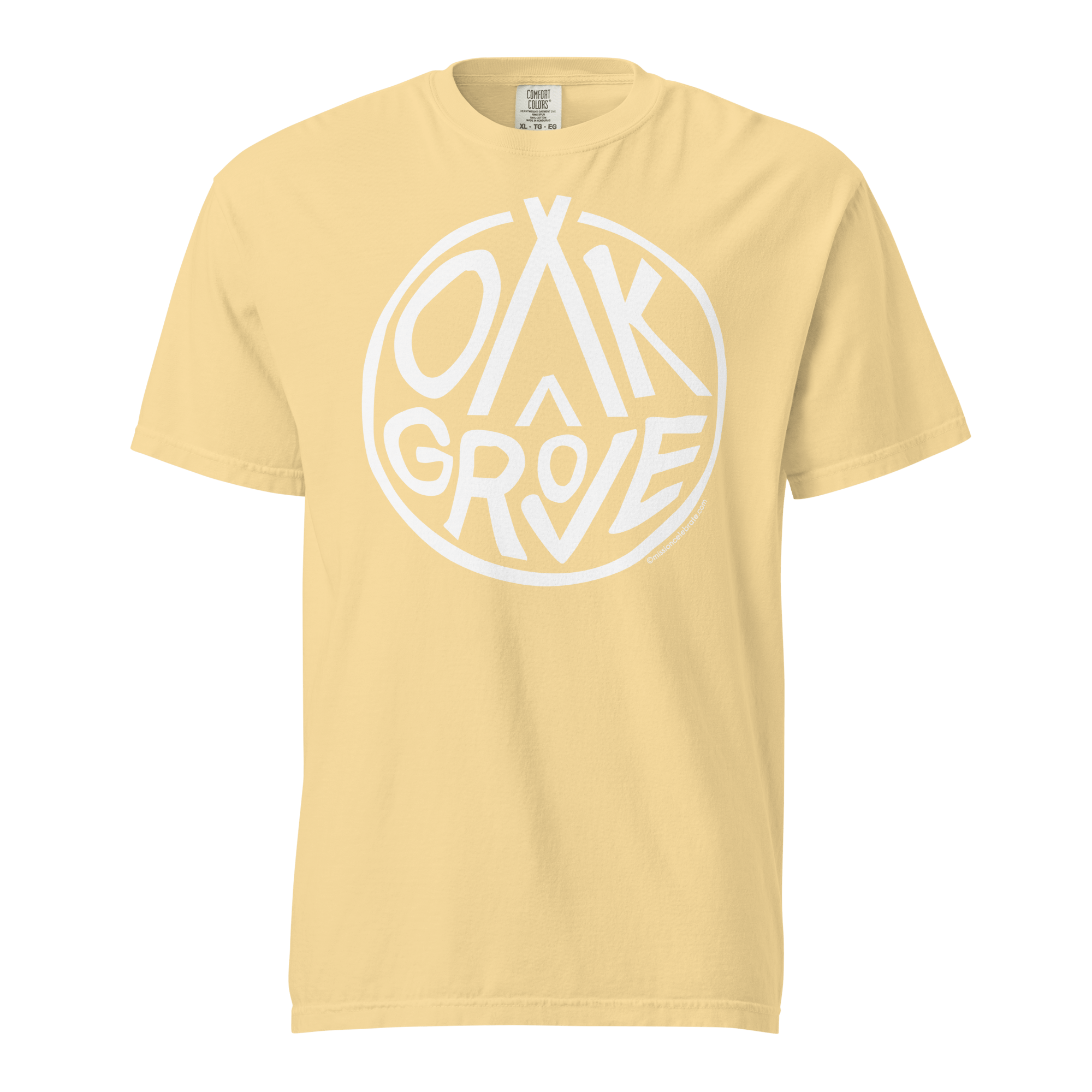 Oak Grove Handlettered Art by © Leslie Gonce Comfort Colors Short Sleeve Tee (MISSISSIPPI)