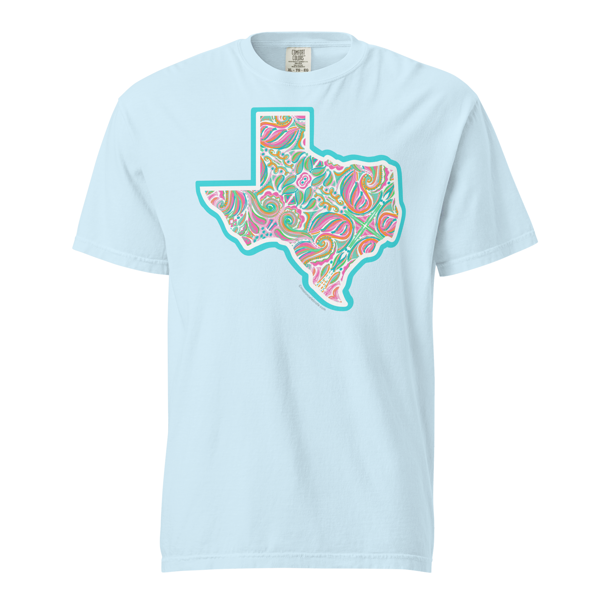 Texas Jubilee Abstract Handdrawn Art by Southern artist © Leslie Gonce Comfort Colors Short Sleeve Tee (TEXAS)