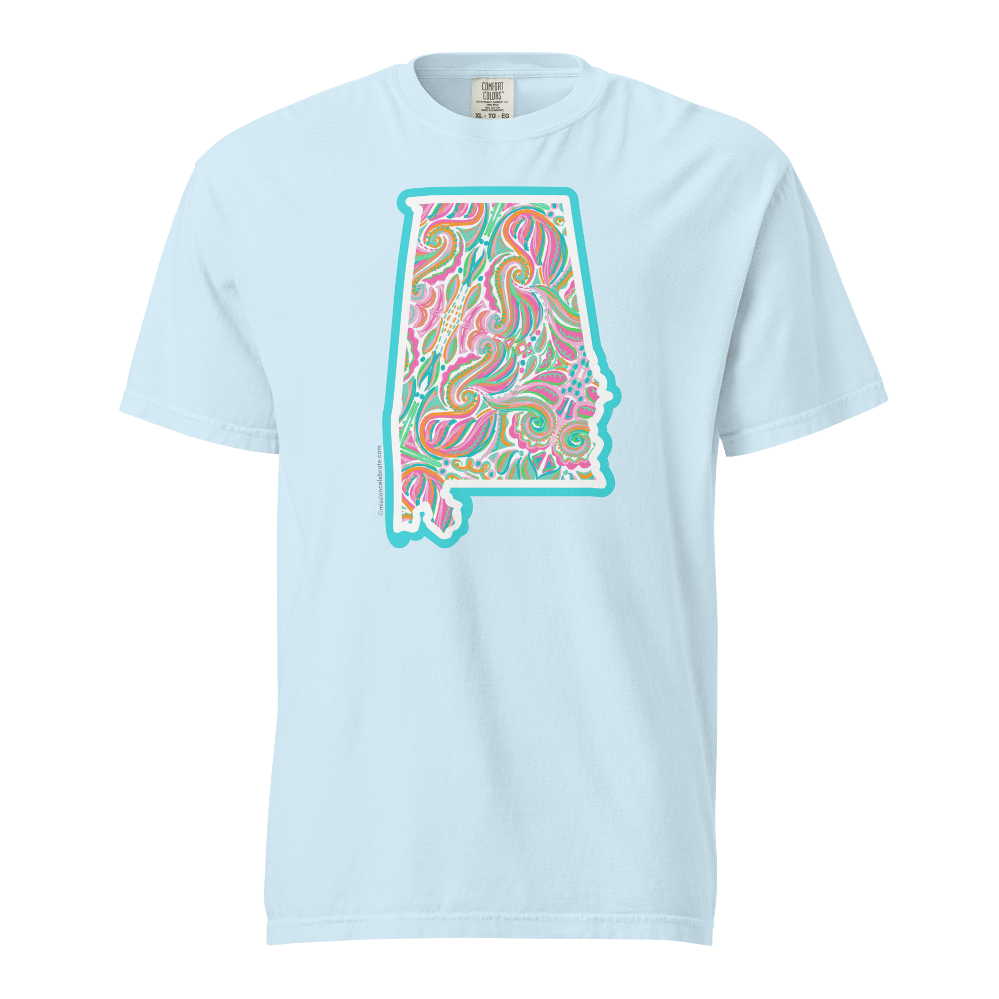 Alabama Jubilee Abstract Handdrawn Art by Southern artist © Leslie Gonce Comfort Colors Short Sleeve Tee (ALABAMA)