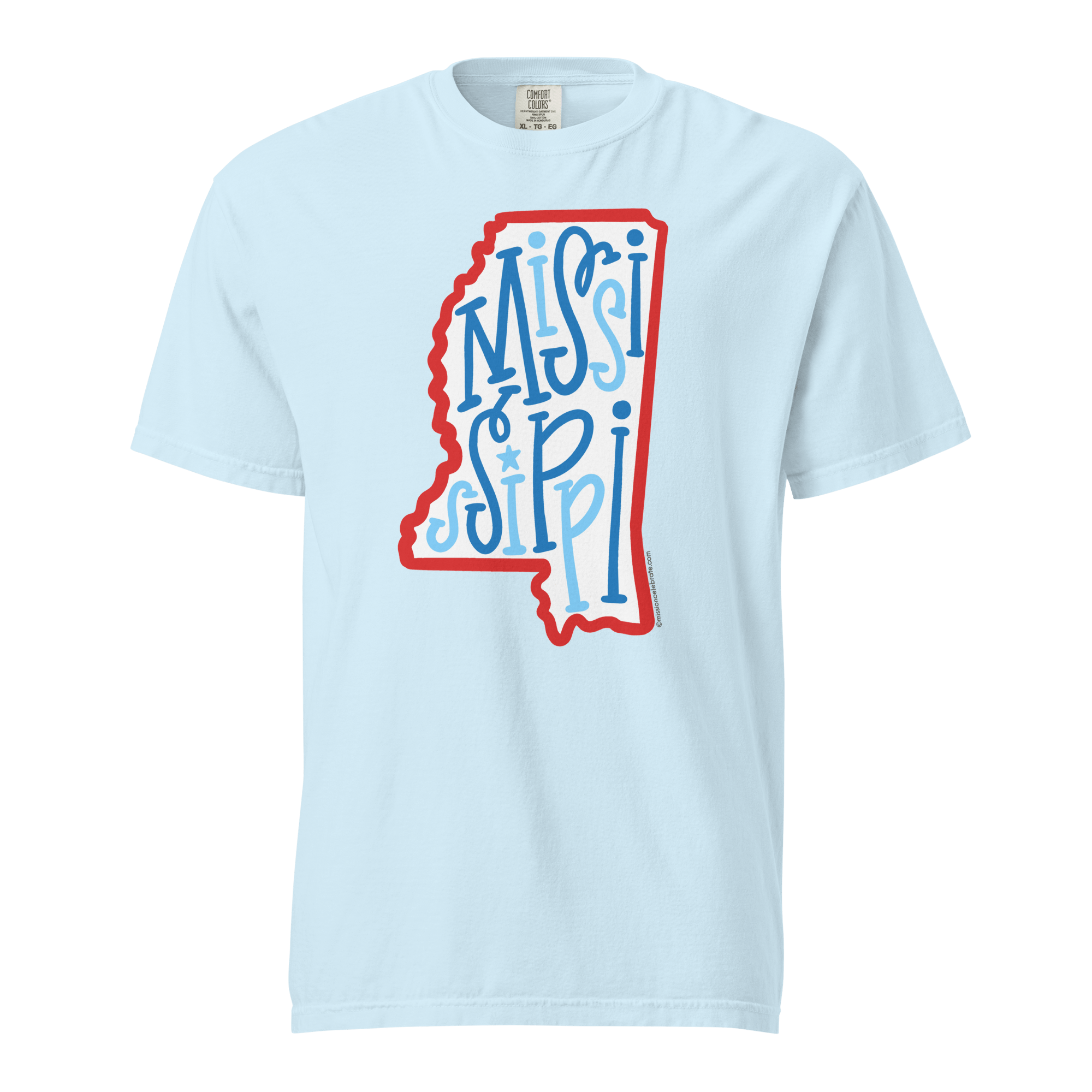Mississippi T-Shirt: Leslie Gonce's Handlettered Art by Main Street Collective - Comfort Colors, Mississippi Design