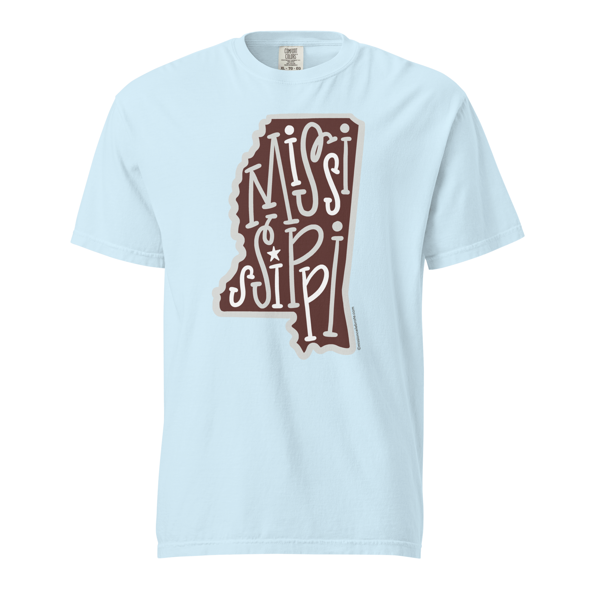 Mississippi T-shirt - Maroon & Gray Hand-Lettered Design by Leslie Gonce | Main Street Collective