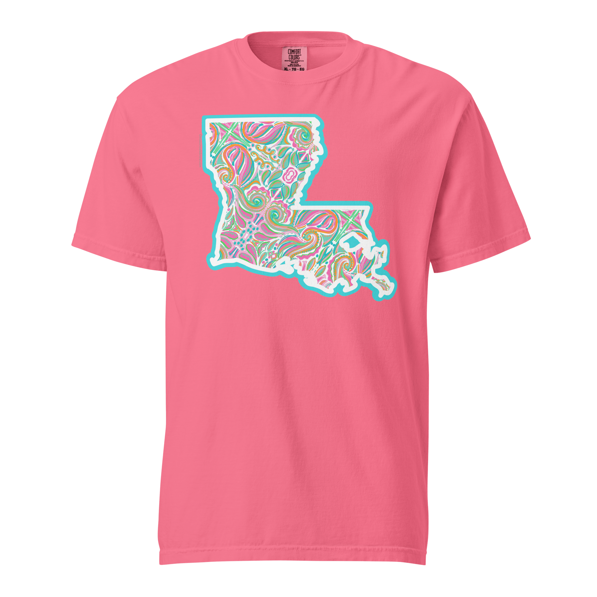 Louisiana Art T-shirt by Leslie Gonce, Main Street Collective, Comfort Colors tee, Abstract Design
