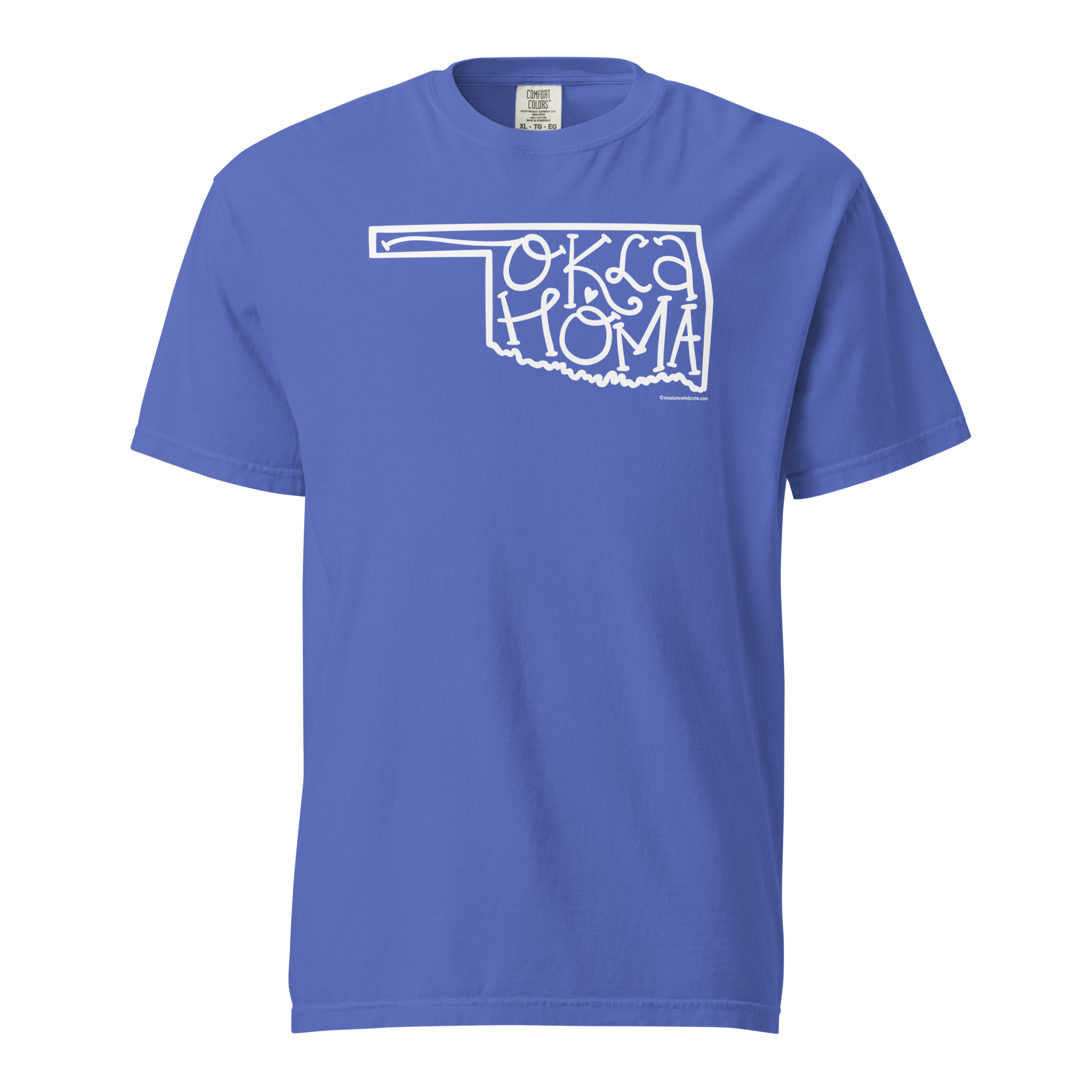 Oklahoma Bouncy Letters Handlettered Art by © Leslie Gonce Comfort Colors Short Sleeve Tee (OKLAHOMA)