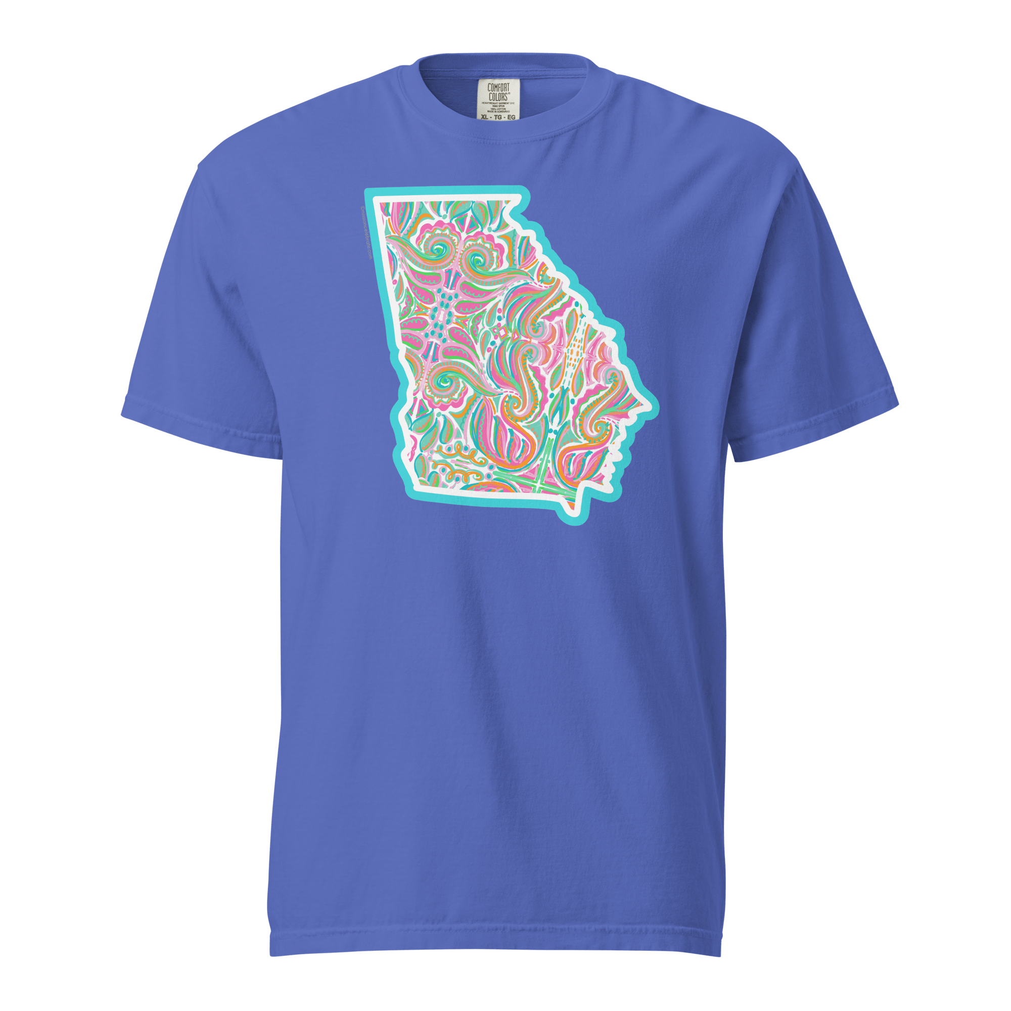 Georgia Abstract Art T-Shirt: Southern Design by Leslie Gonce, Comfort Colors Tee