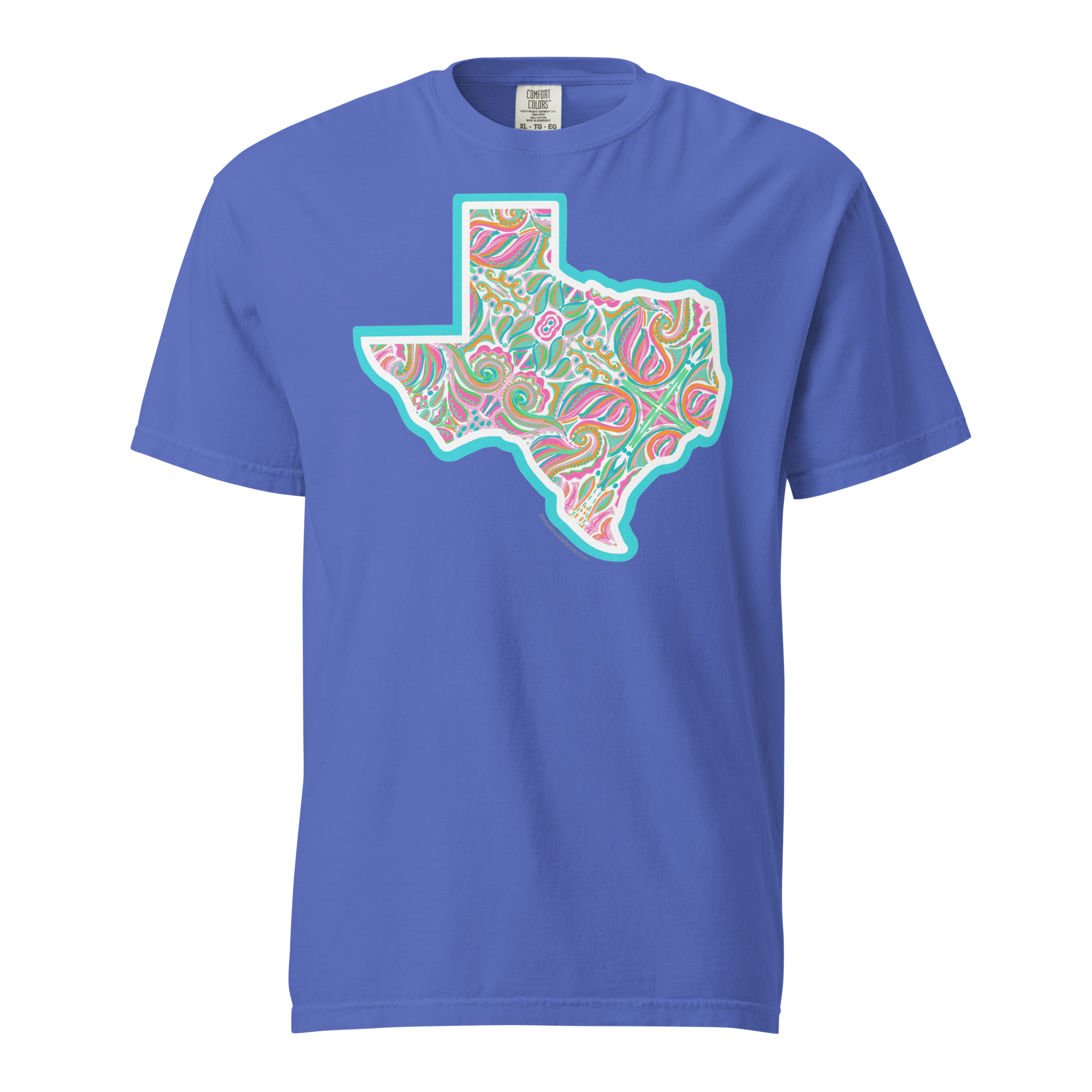 Texas Jubilee Abstract Handdrawn Art by Southern artist © Leslie Gonce Comfort Colors Short Sleeve Tee (TEXAS)