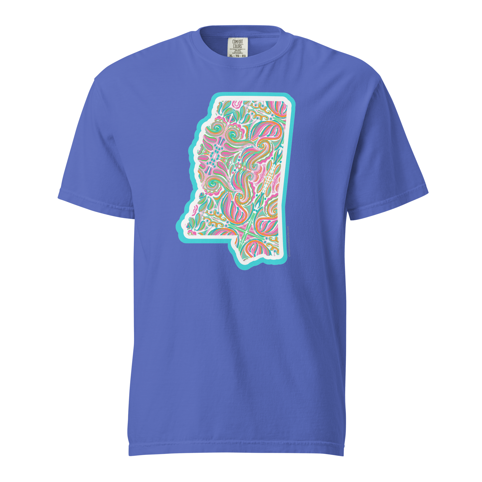 Mississippi State Pride T-Shirt: Abstract Art by Leslie Gonce on a Comfort Colors Tee