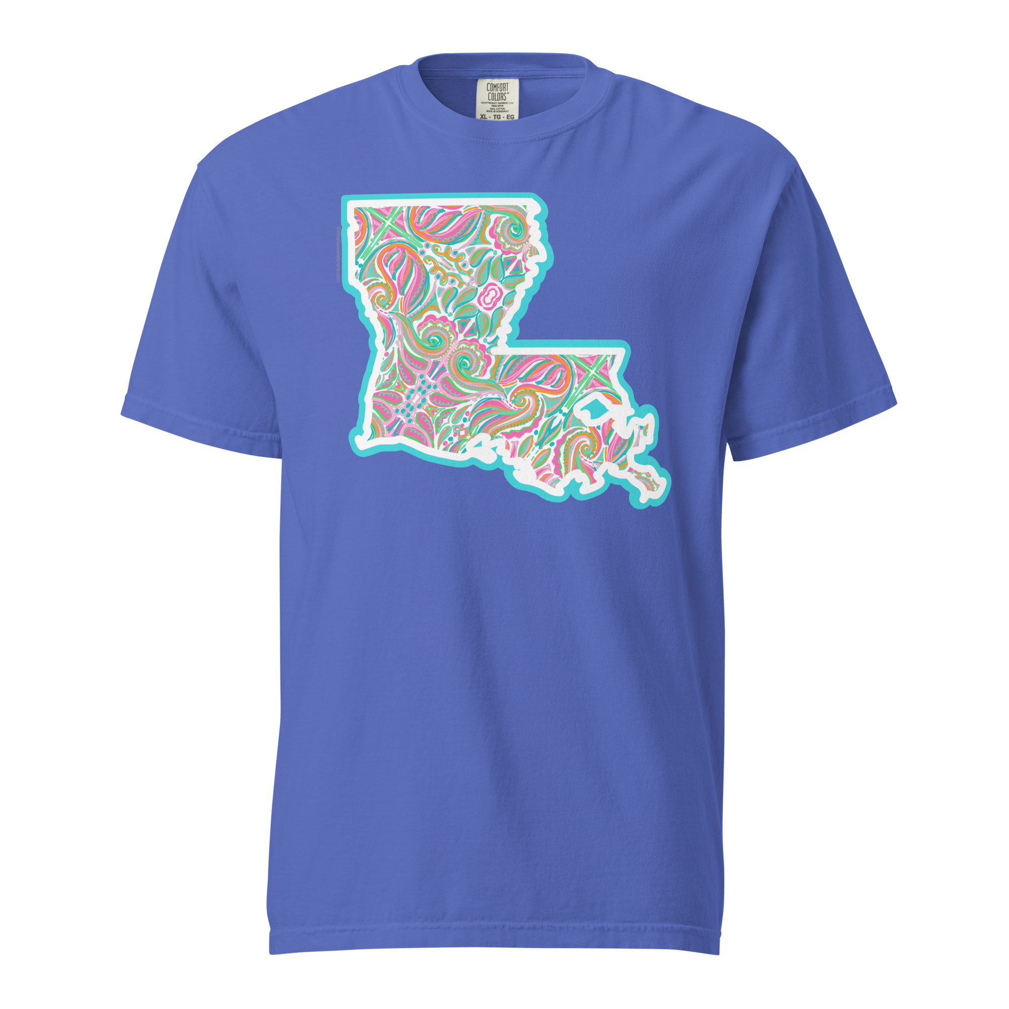 Louisiana Jubilee Art Tee: Comfort Colors Shirt with Abstract Design by Leslie Gonce. Shop Main Street Collective!