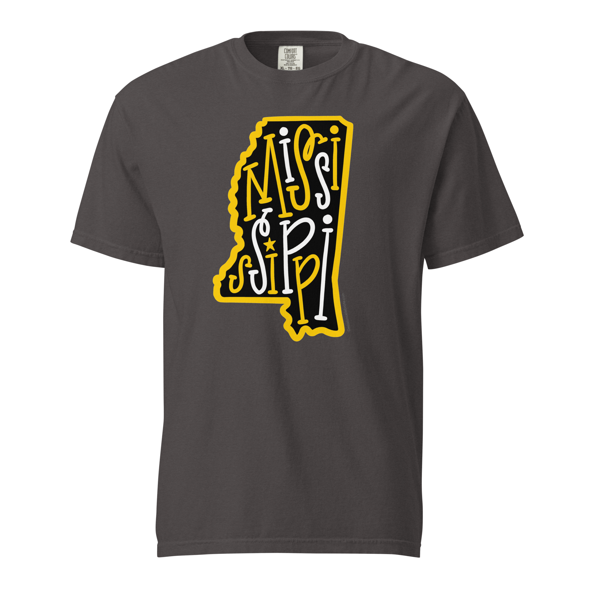 Grey Mississippi T-shirt - State Graphic Tee - Hand-lettered Design