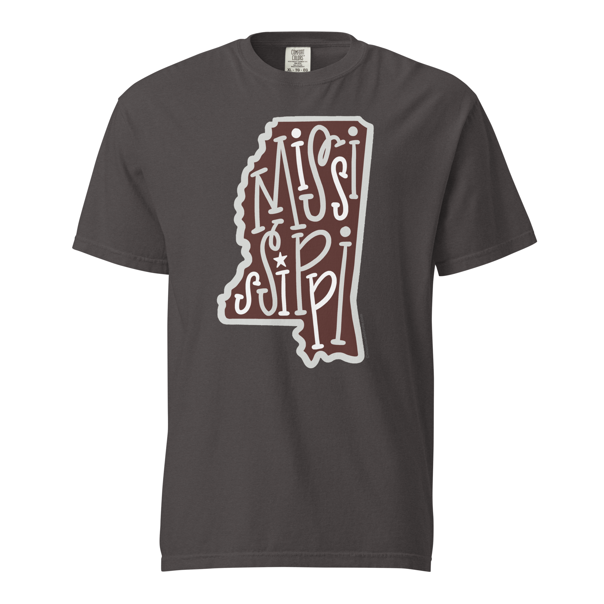 Mississippi State T-Shirt - Maroon & Gray Handlettered Art by Leslie Gonce - Comfort Colors Tee - Main Street Collective