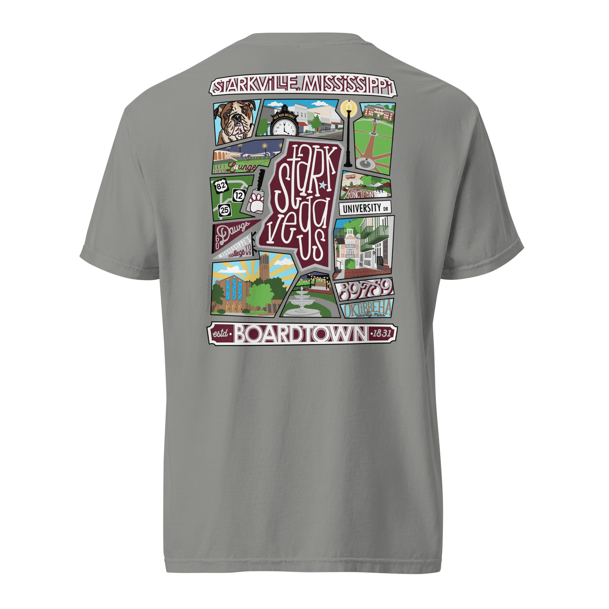 Starkville Mississippi Collage T-Shirt by Leslie Gonce | Main Street Collective
