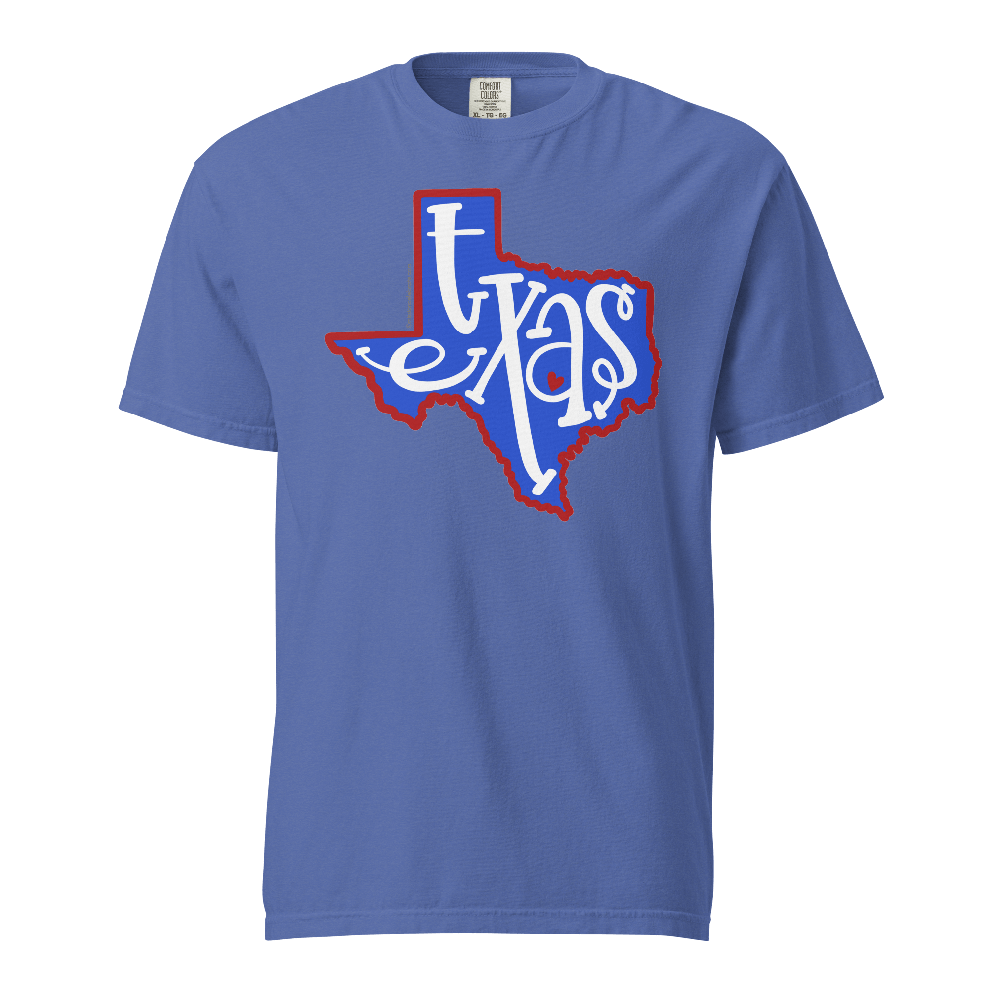 Texas T-Shirt: Bouncy Handlettered Design by Leslie Gonce on Comfort Colors Tee - Texas Apparel, State Pride