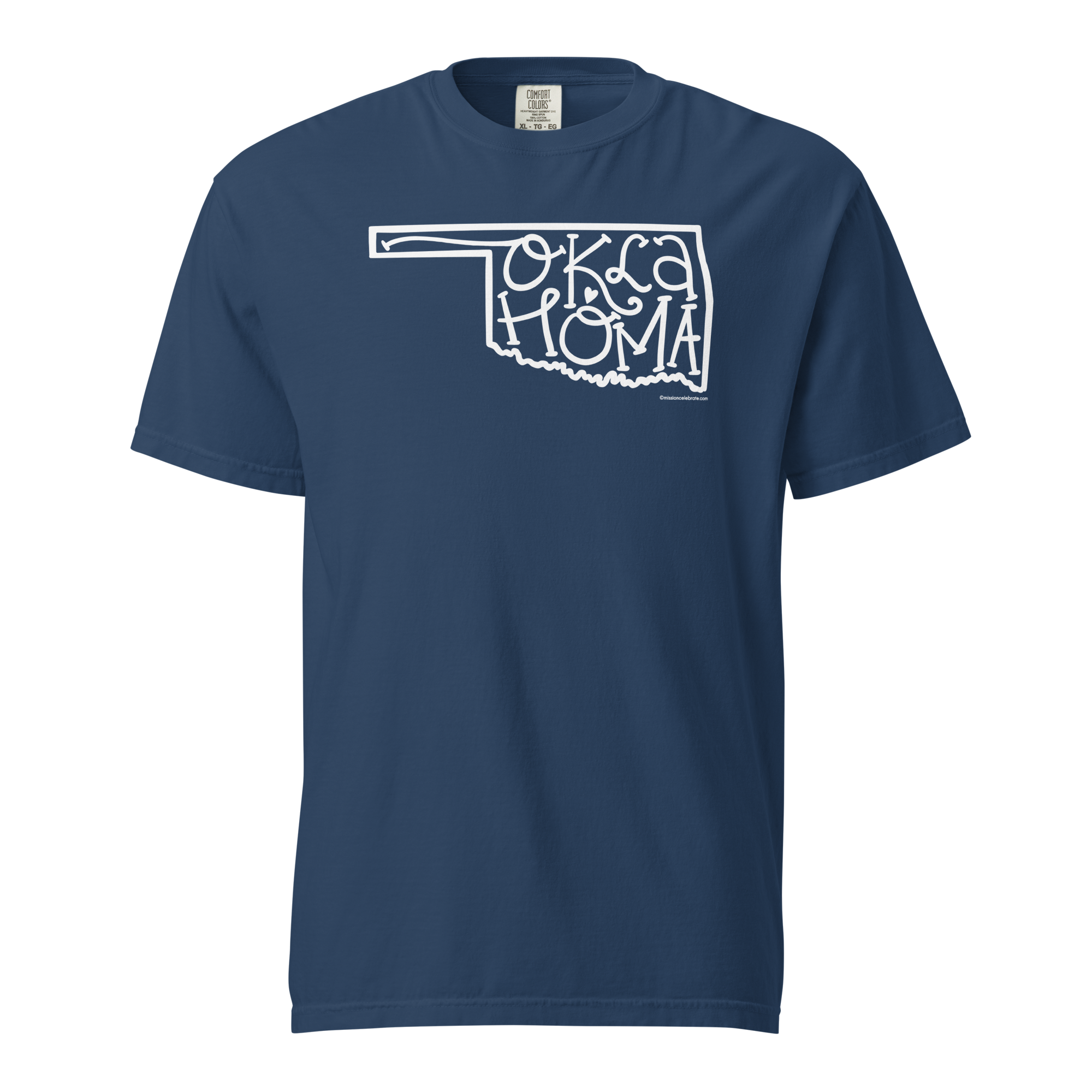 Oklahoma Bouncy Letters Handlettered Art by © Leslie Gonce Comfort Colors Short Sleeve Tee (OKLAHOMA)