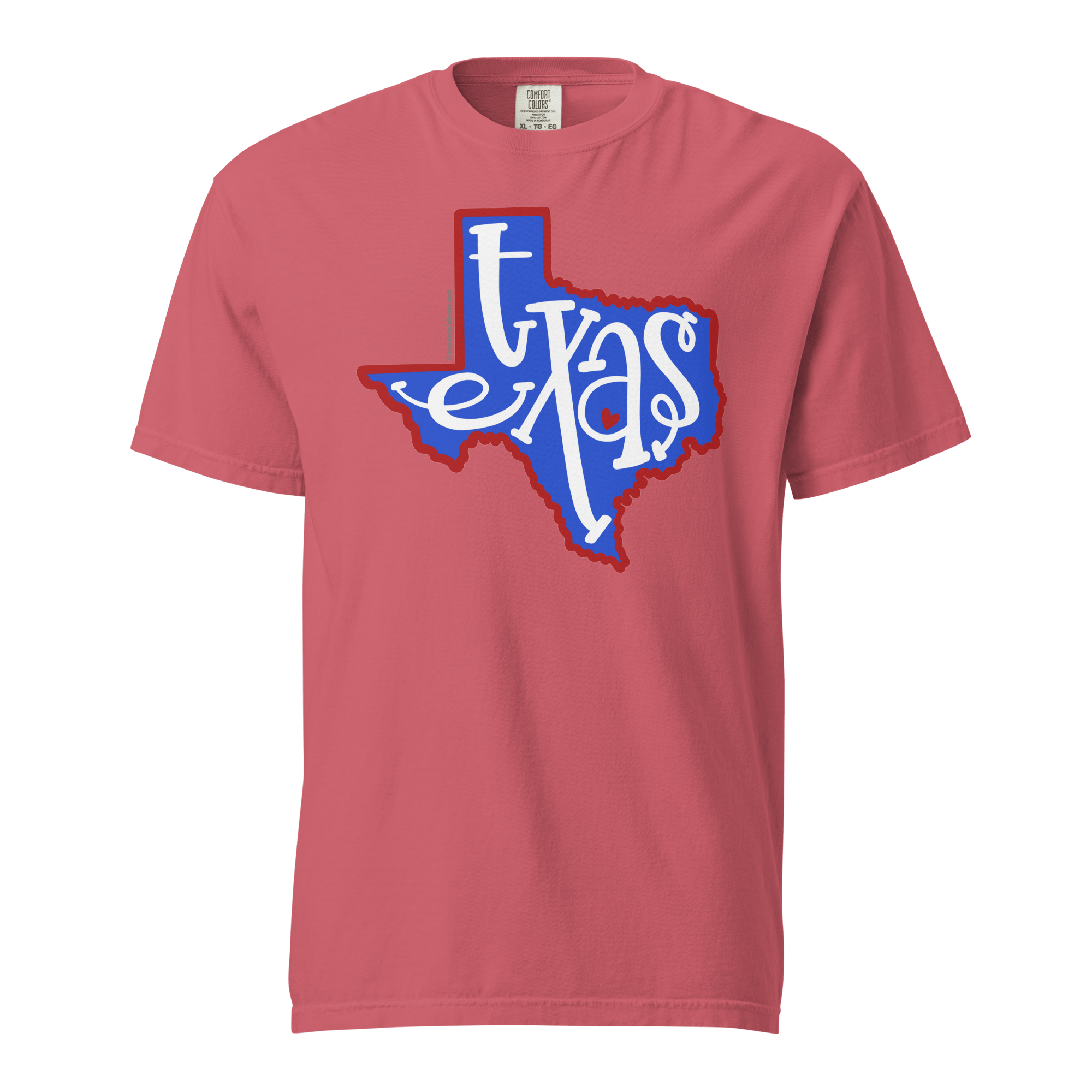 Texas T-Shirt, Comfort Colors, Hand-Lettered State Pride Design, Unisex Tee, Texas Souvenir