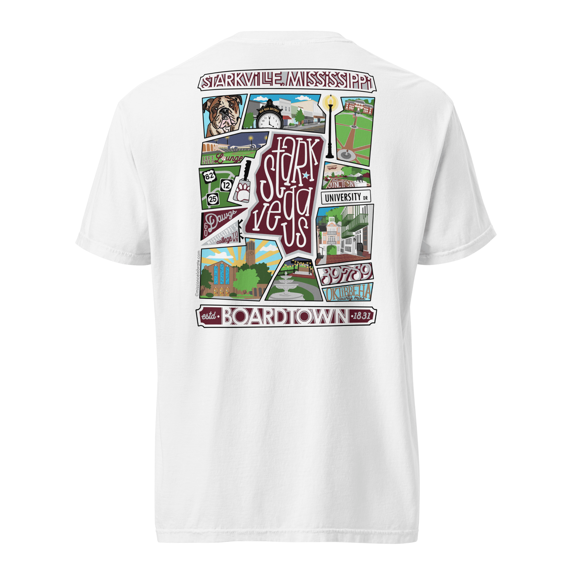 Starkville Mississippi Starkvegas Collage T-Shirt by Main Street Collective