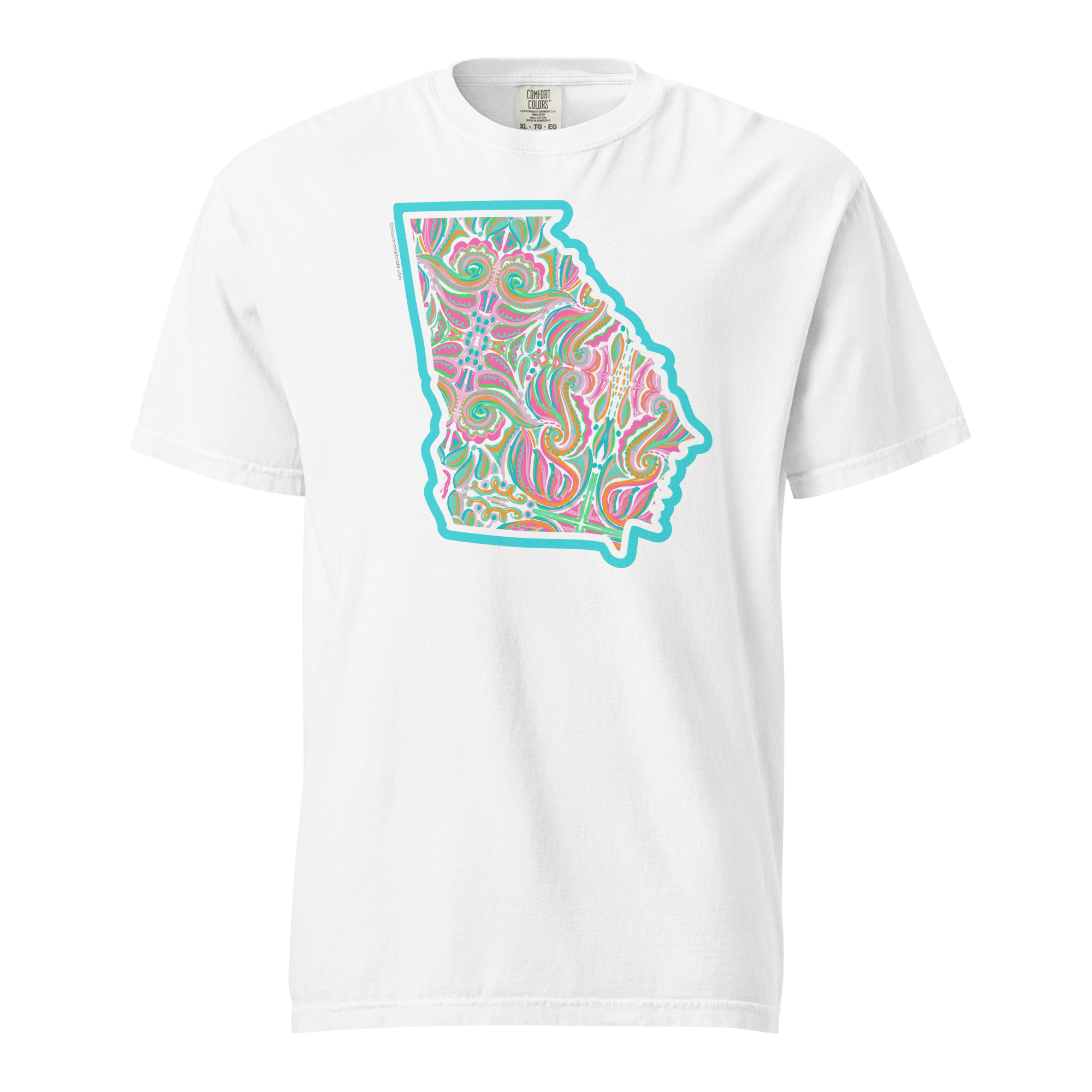 Georgia State T-shirt with Abstract Art by Southern Artist Leslie Gonce - Comfort Colors Tee from Main Street Collective
