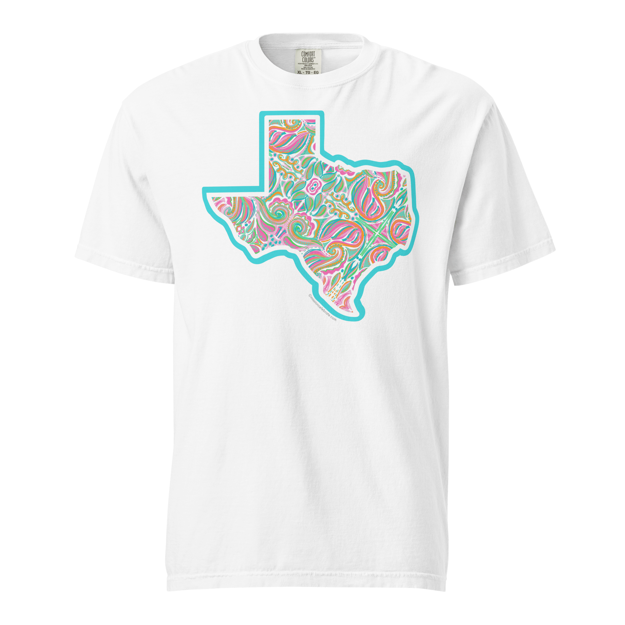 Texas Jubilee T-Shirt: Abstract Art by Southern Artist Leslie Gonce on White Comfort Colors Tee