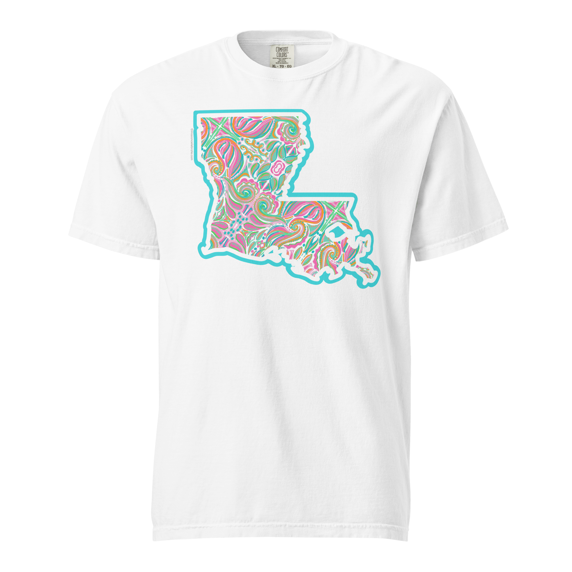 Louisiana Comfort Colors T-Shirt: Abstract Art Tee, State Outline Design, Colorful Graphic, Louisiana Souvenir