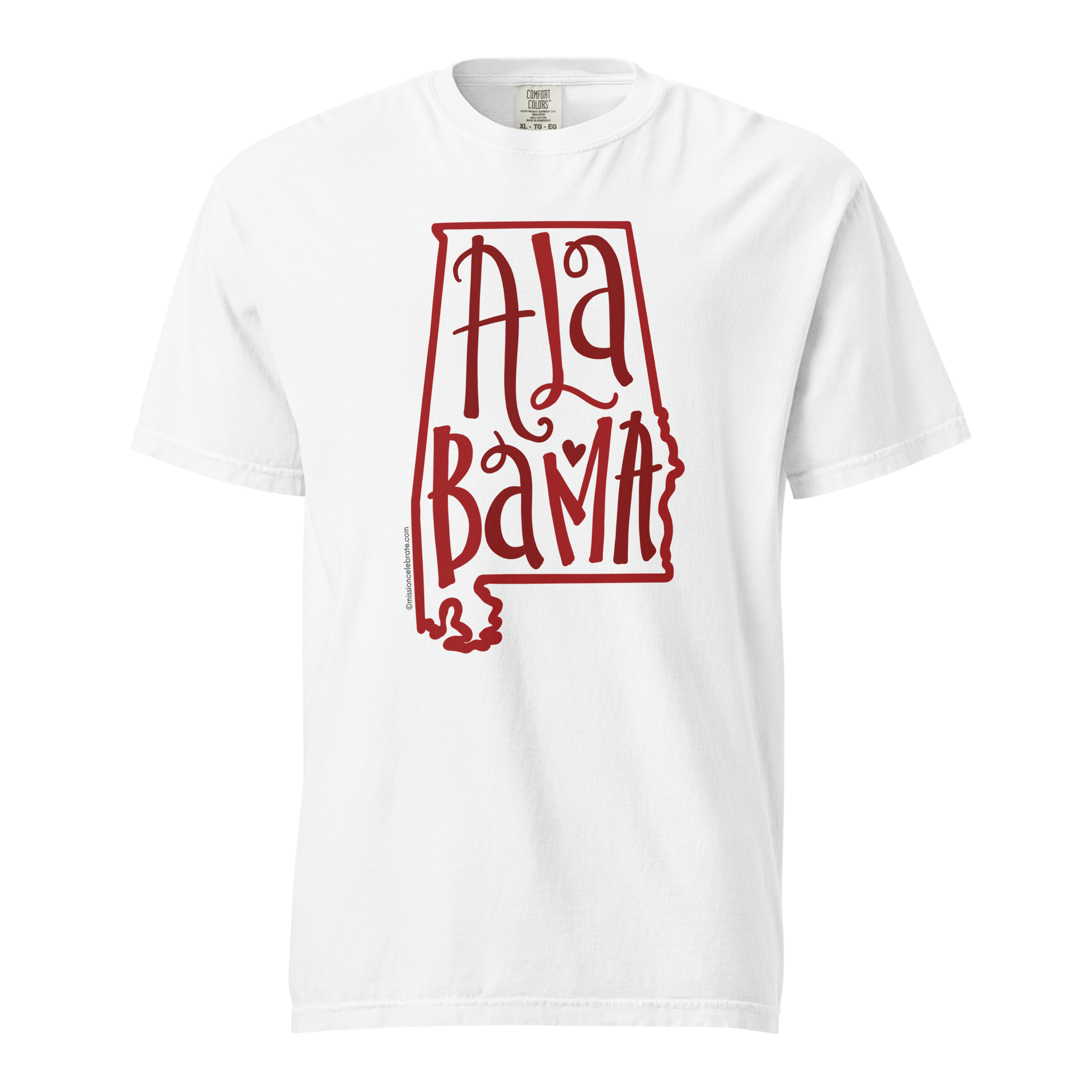Alabama T-shirt Crimson Handlettered Design Comfort Colors Tee Main Street Collective
