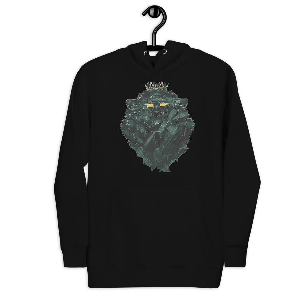 Black Lion of Judah Unisex Hoodie: Crowned Lion Graphic Streetwear