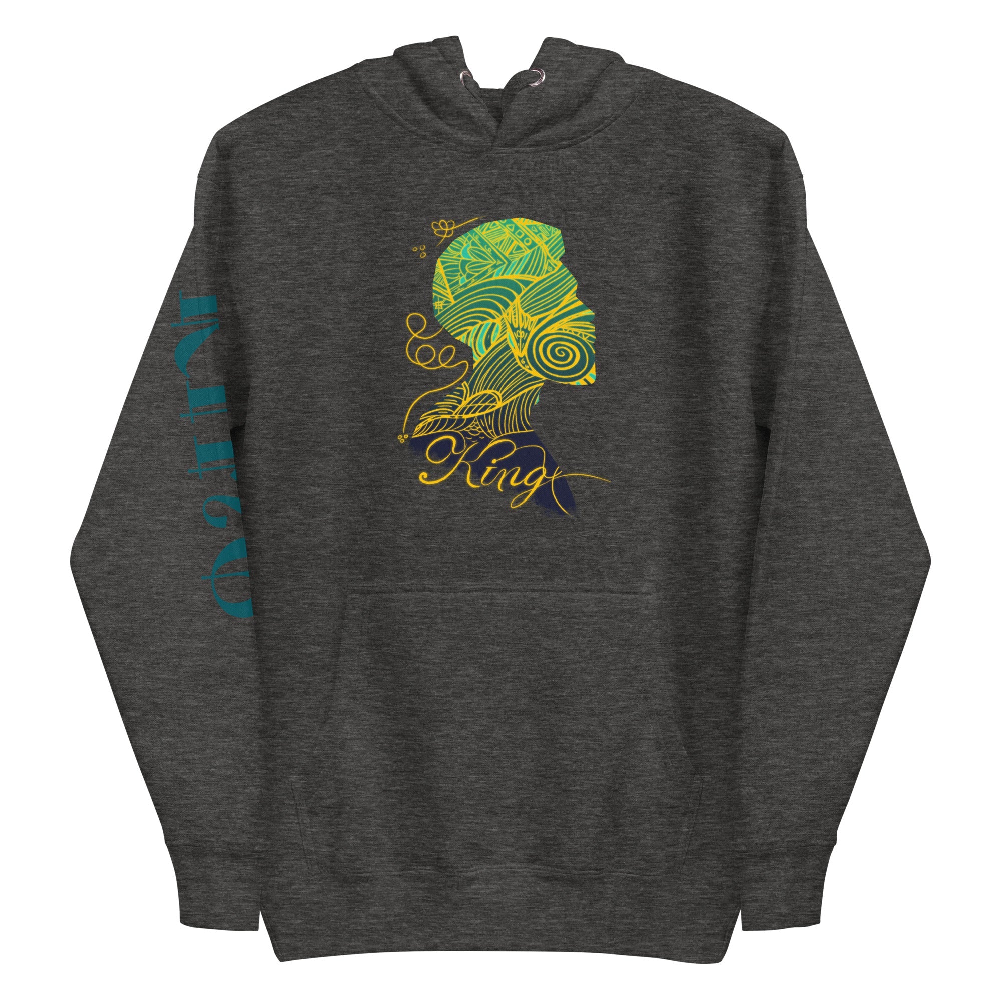 King silhouette graphic hoodie, patterned design, long sleeve, Main Street Collective apparel.