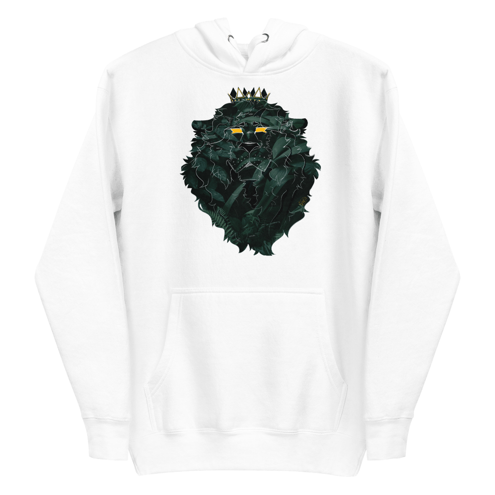LION OF JUDAH UNISEX HOODIE by Main Street Collective. Lion crown design white hoodie.