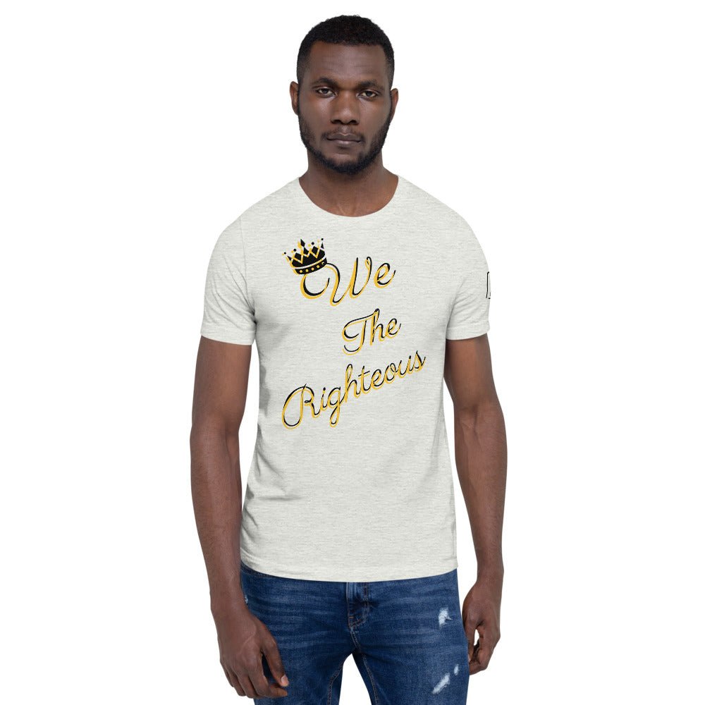 Man wearing "We The Righteous" unisex t-shirt - Main Street Collective apparel.